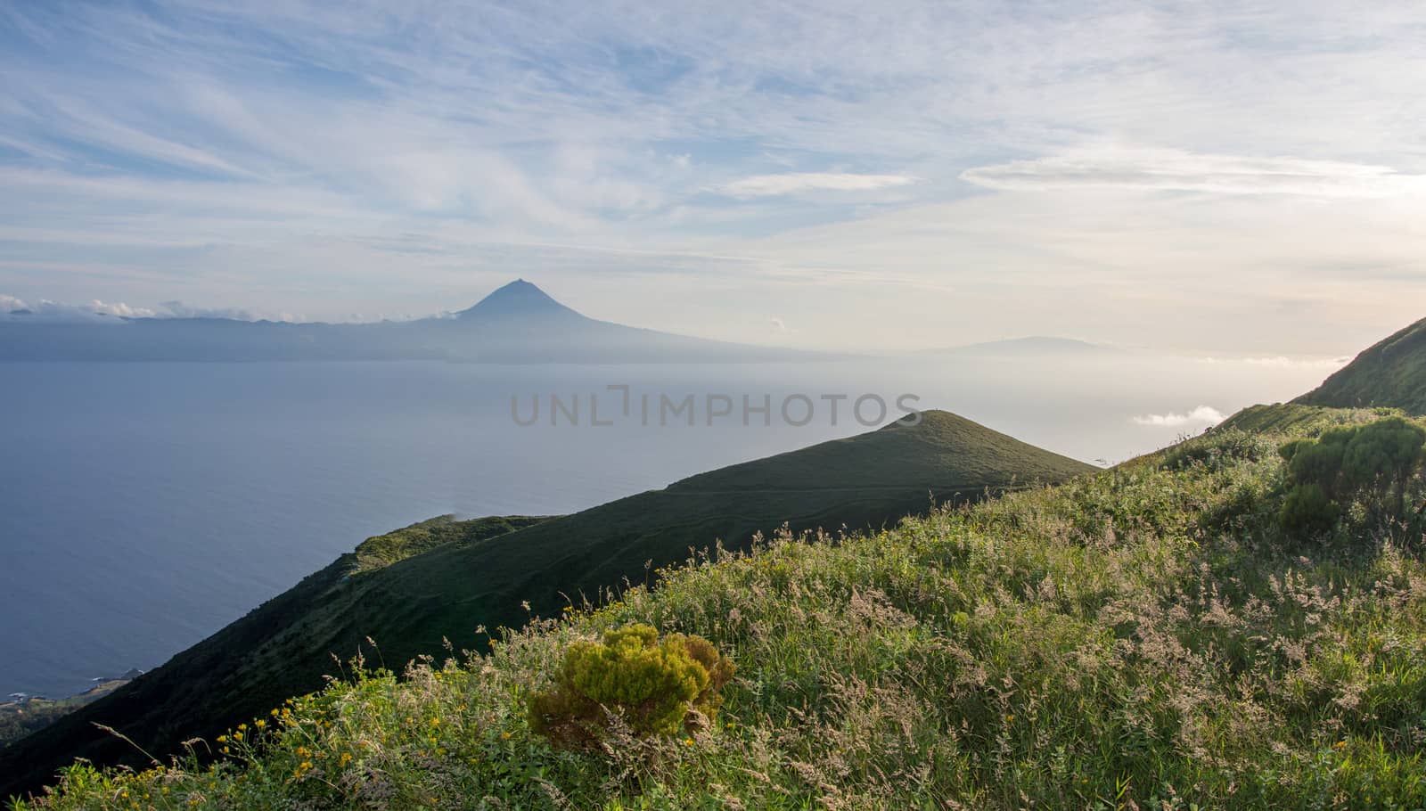 Walk on the Azores archipelago. Discovery of the island of sao jorge, Azores. Portugal. , Azores. Portugal. Velas