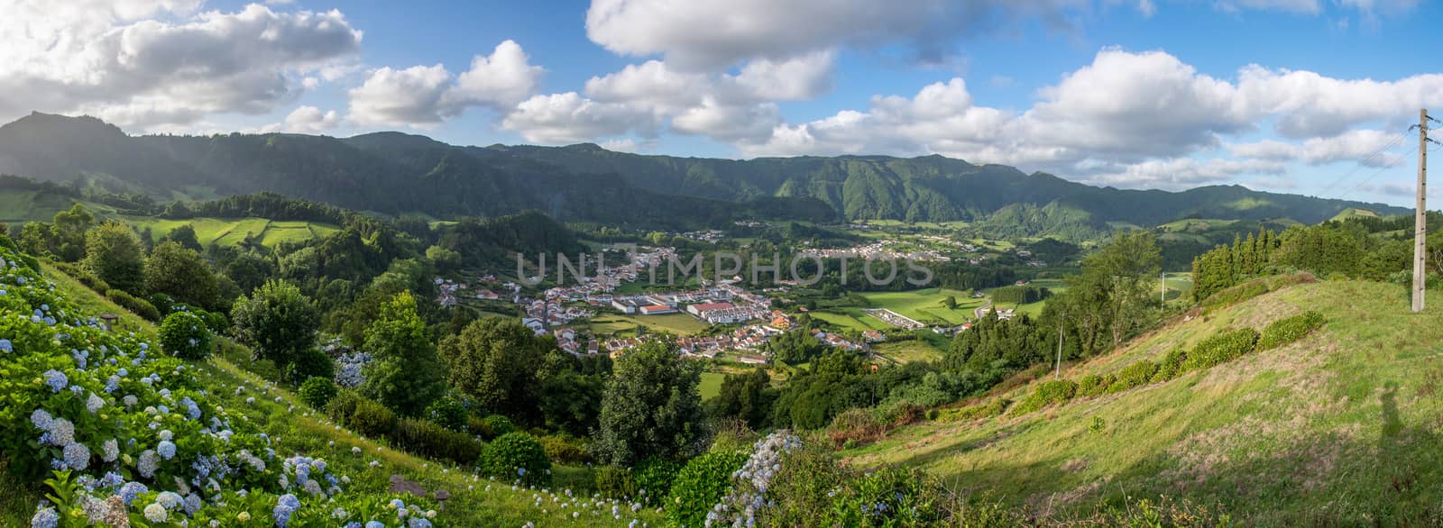 Walk on the Azores archipelago. Discovery of the island of Sao Miguel, Azores. Portugal. Furnas by shovag