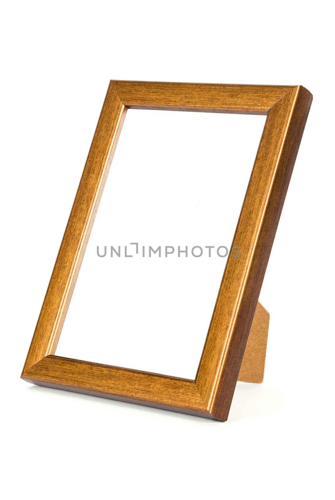 Copper photo frame isolated on white background with clipping path