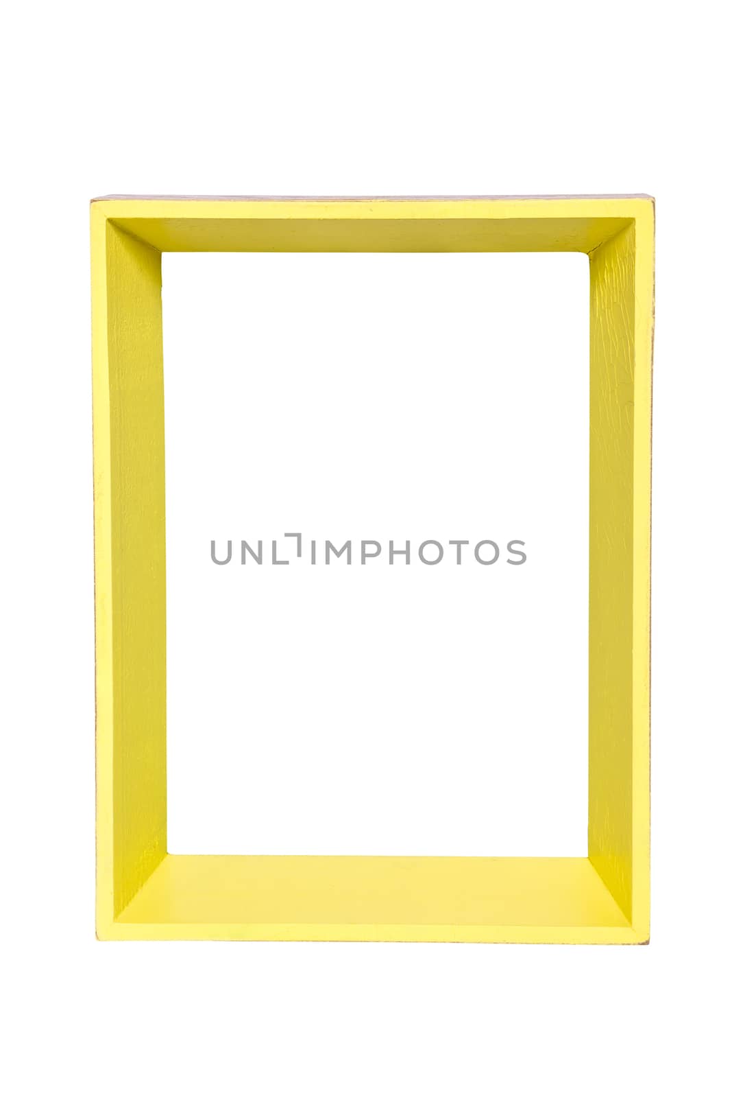 Yellow photo frame on white background by mkos83