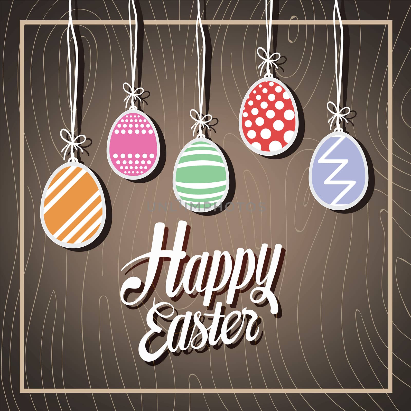 Digitally generated Happy Easter greeting vector