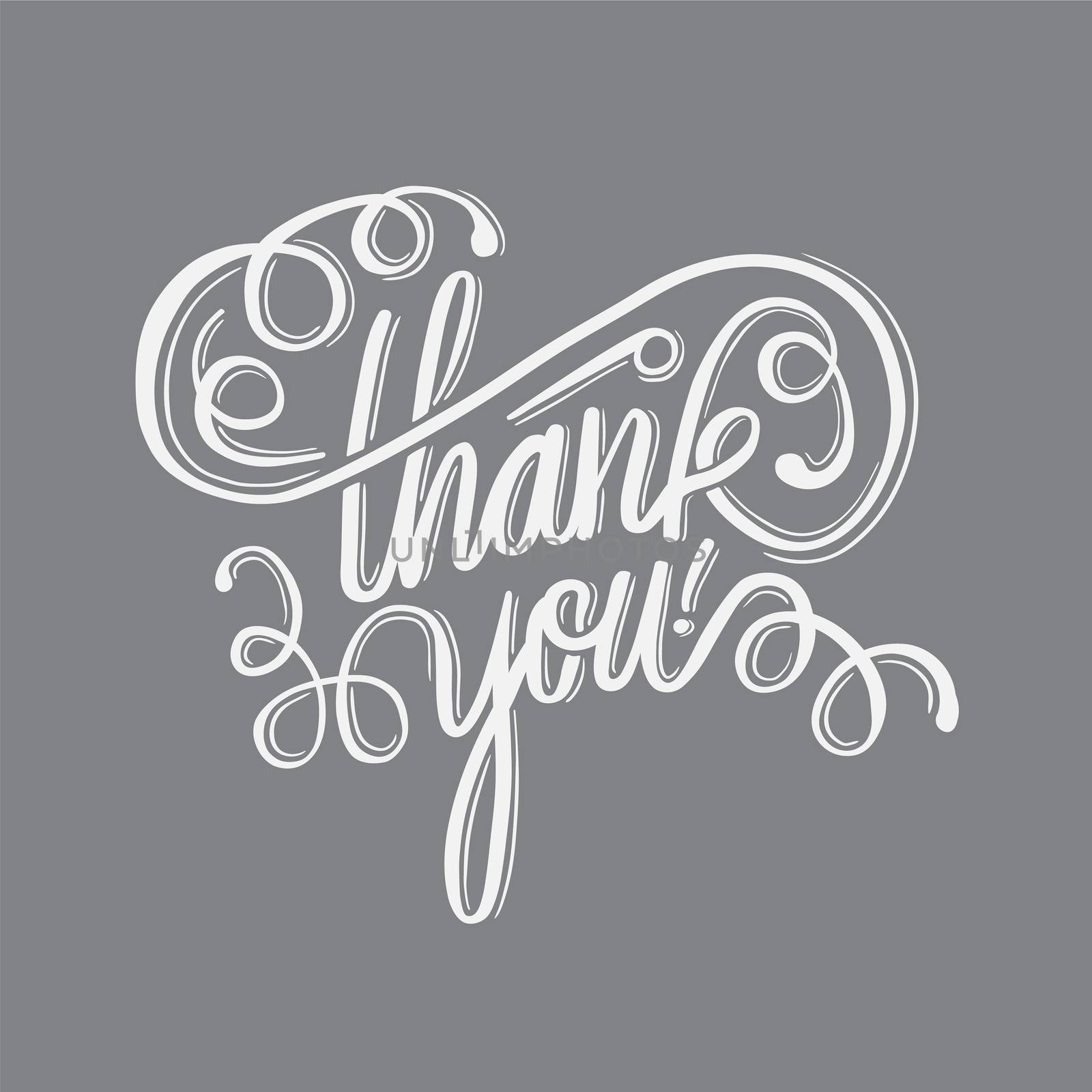 Digitally generated Thank you in cursive script