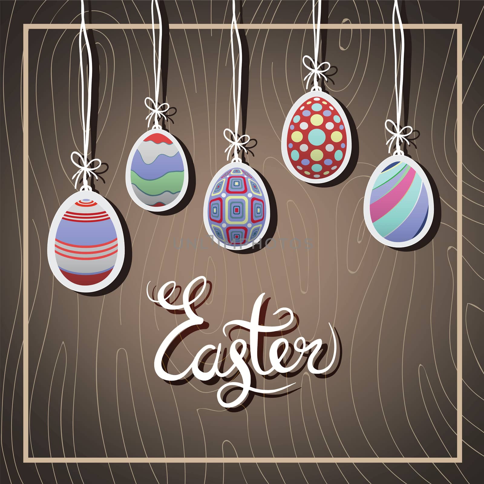 Digitally generated Happy Easter greeting vector