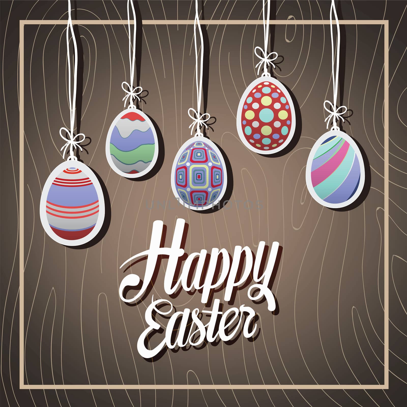 Digitally generated Happy Easter greeting vector