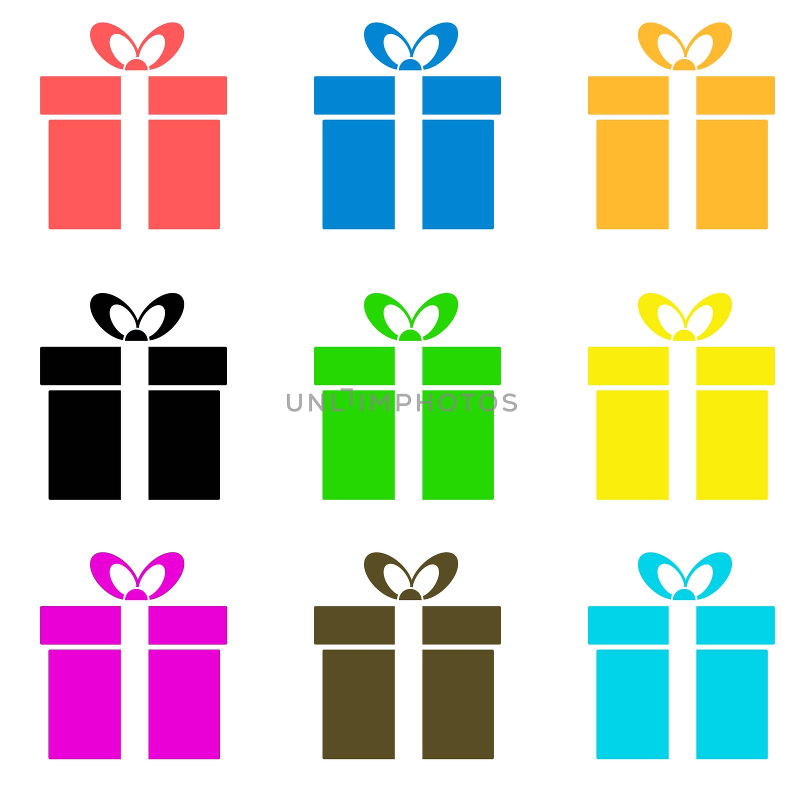 vector gift box icon on white background. flat style. colorful gift boxes set icon for your web site design, logo, app, UI.