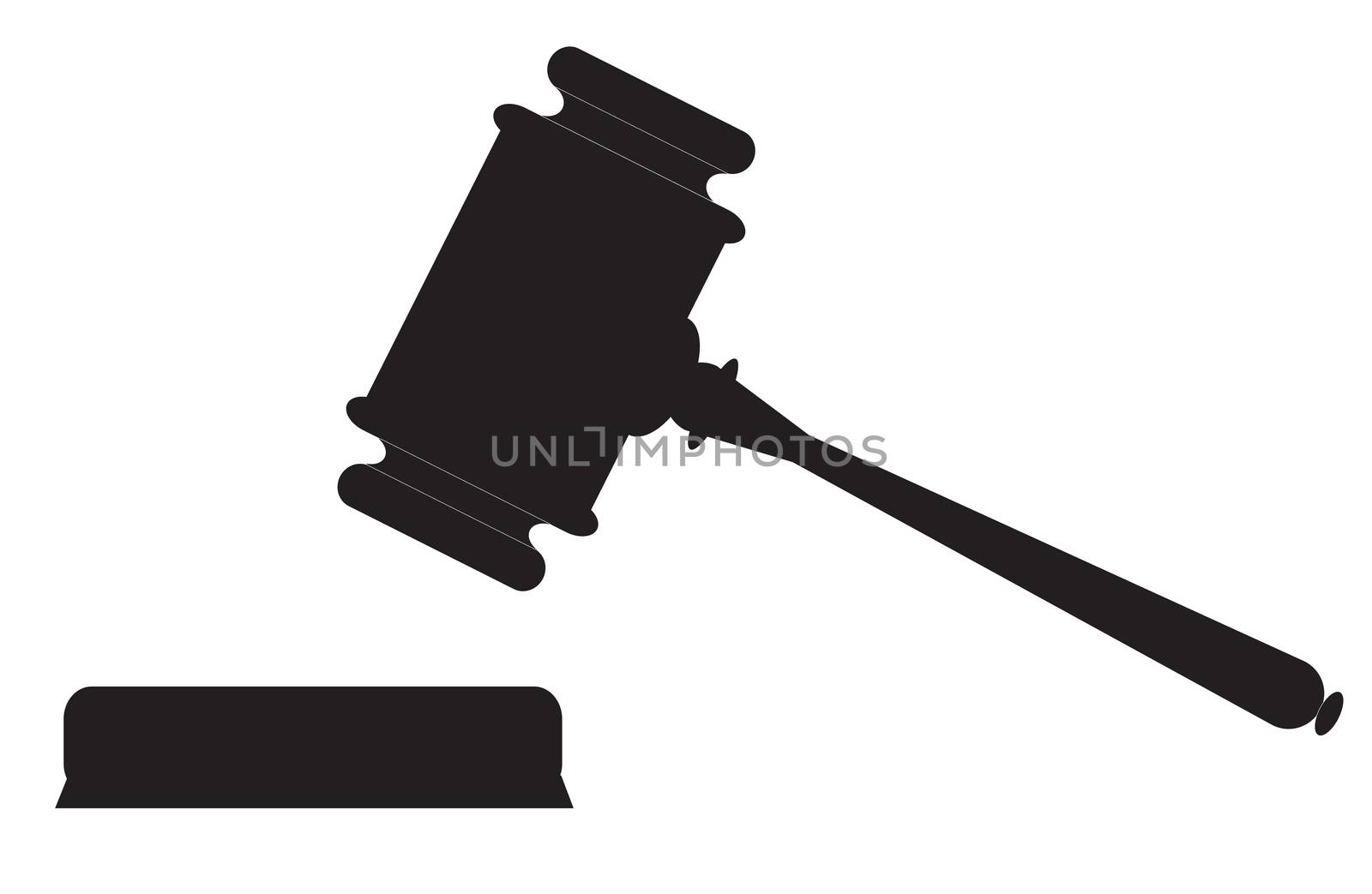 Auction hammer symbol. Law judge gavel icon. Flat design style.