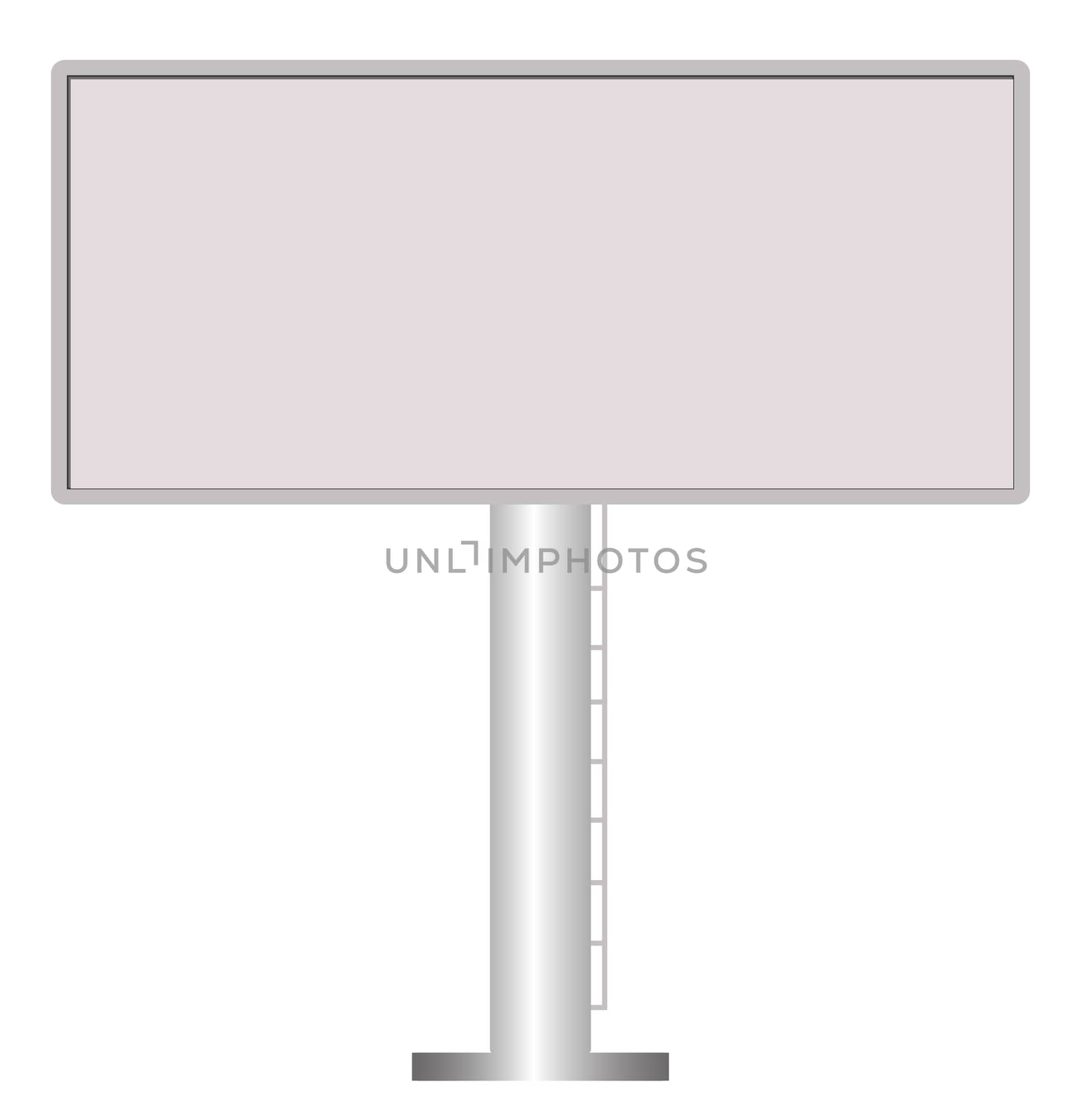 blank big billboard on white background. Vector Blank Outdoor Billboard with Place for Message.  flat style.