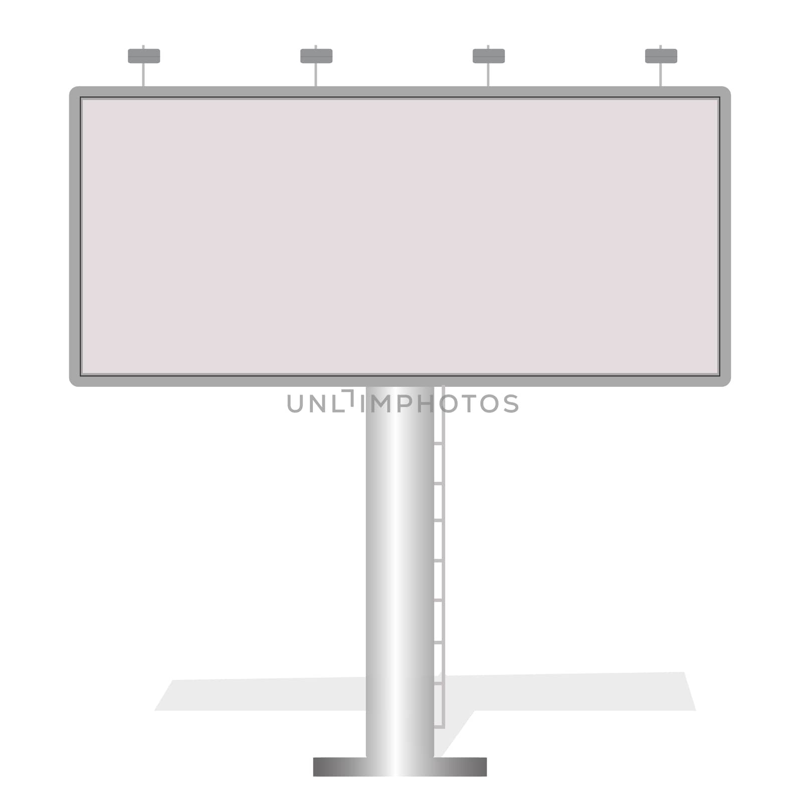 Business white big billboard for advertising, commercial, advertisement blank, outdoor. blank big billboard on white background.