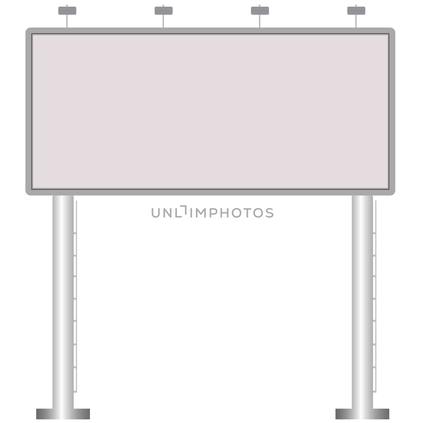 Business white big billboard for advertising, commercial, advertisement blank, outdoor. blank big billboard on white background. 