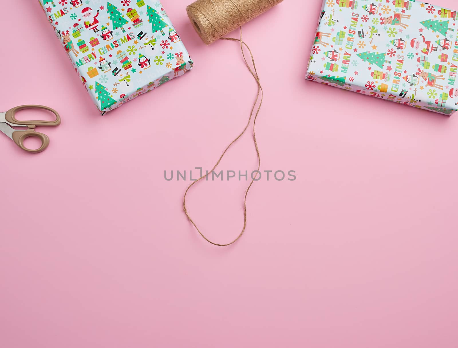 colored paper wrapped gift boxes. great design for any purposes. copy space