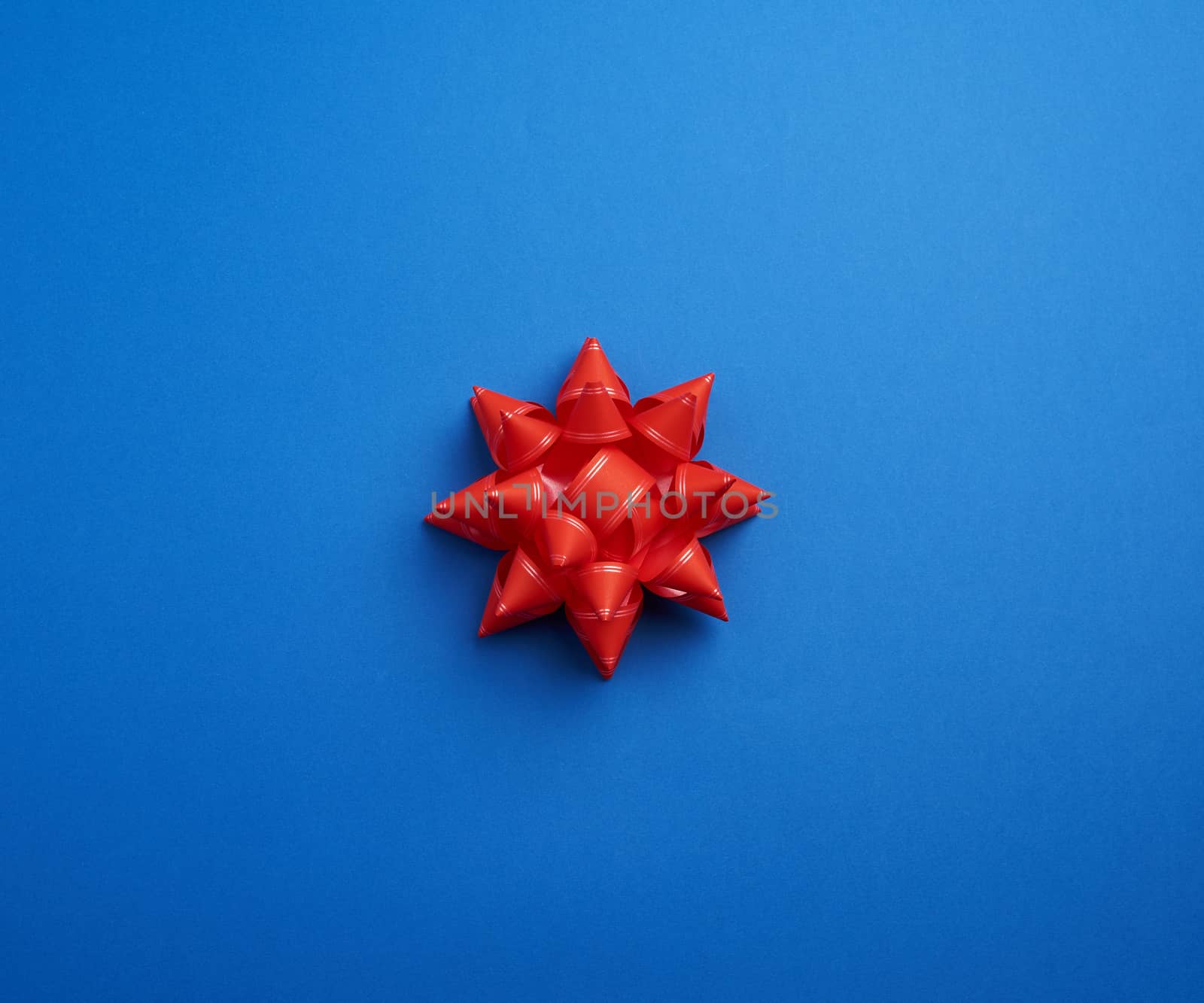 Beautiful abstract blue design template with red bow. Luxury design. Holiday background