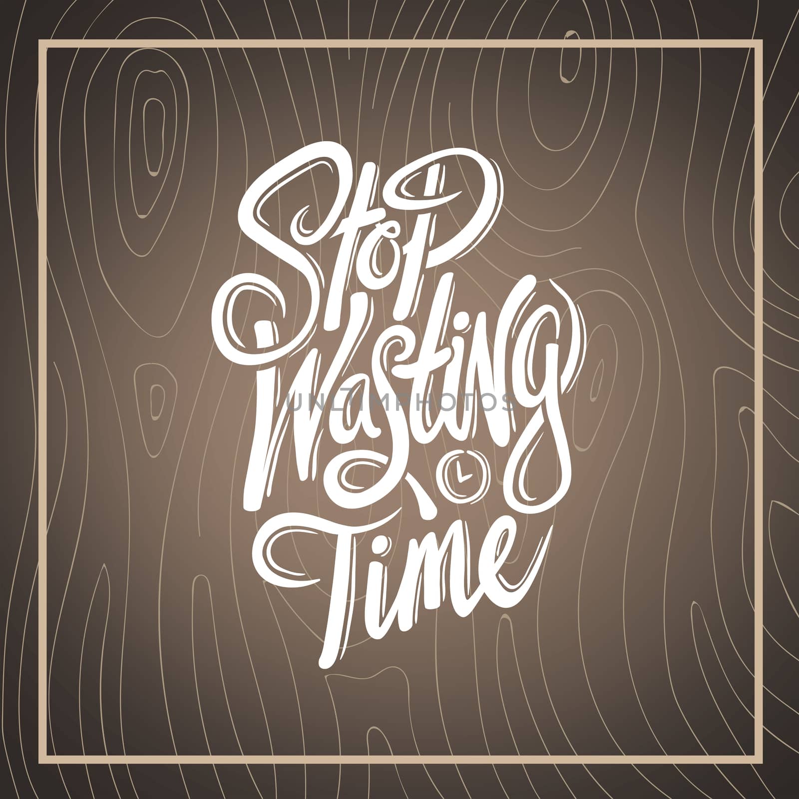 Digitally generated Stop wasting time vector