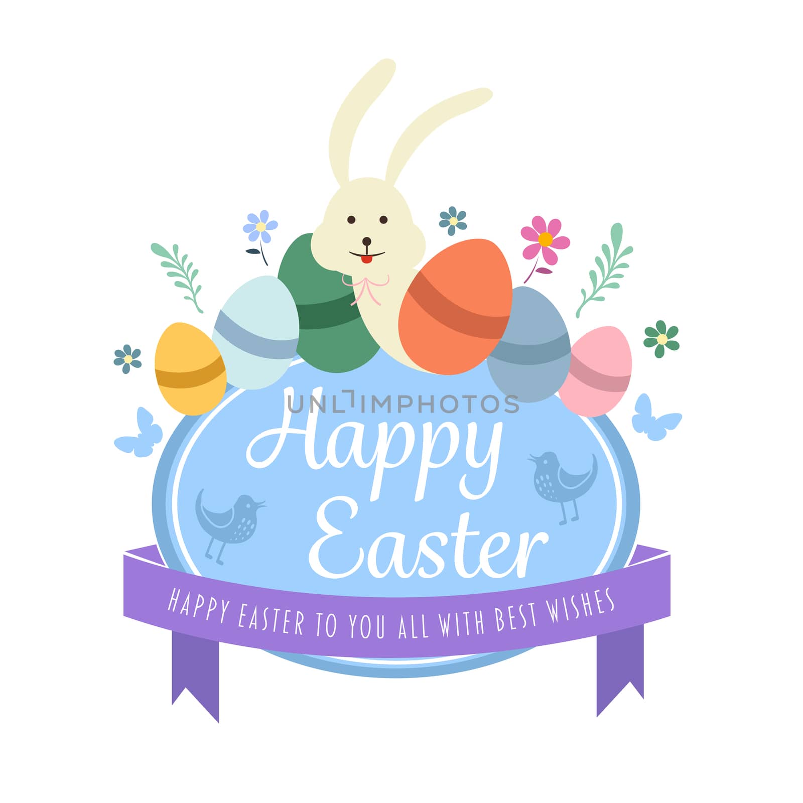 Digitally generated Happy Easter greeting vector