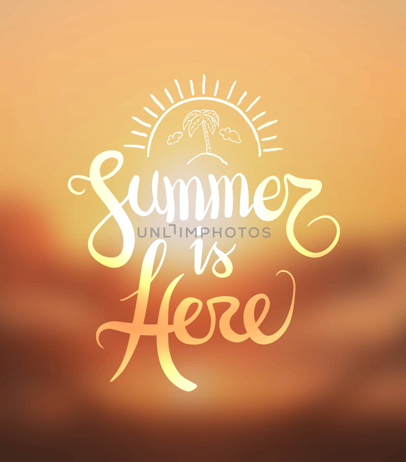 Digitally generated Summer is here vector