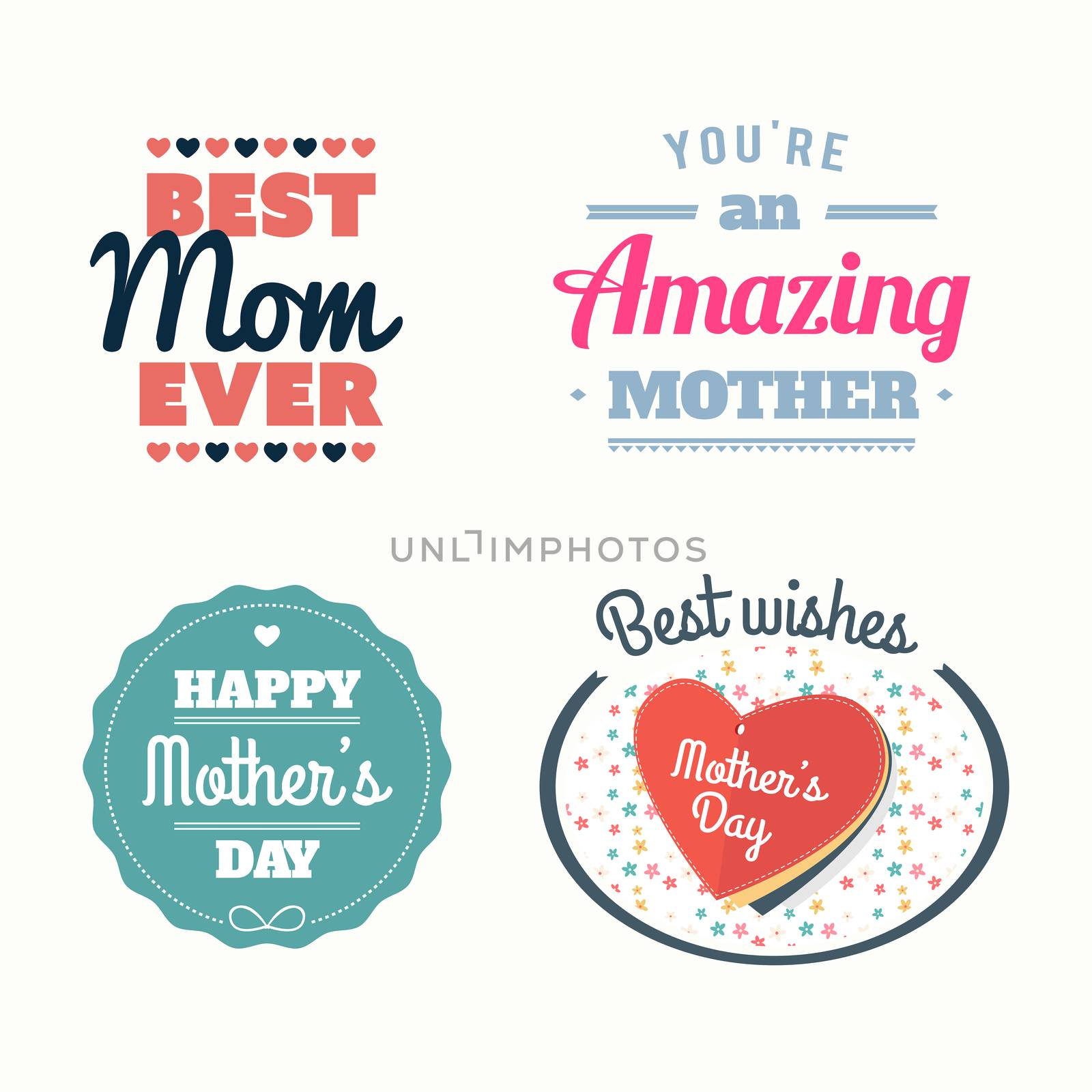 Digitally generated Happy mothers day vectors