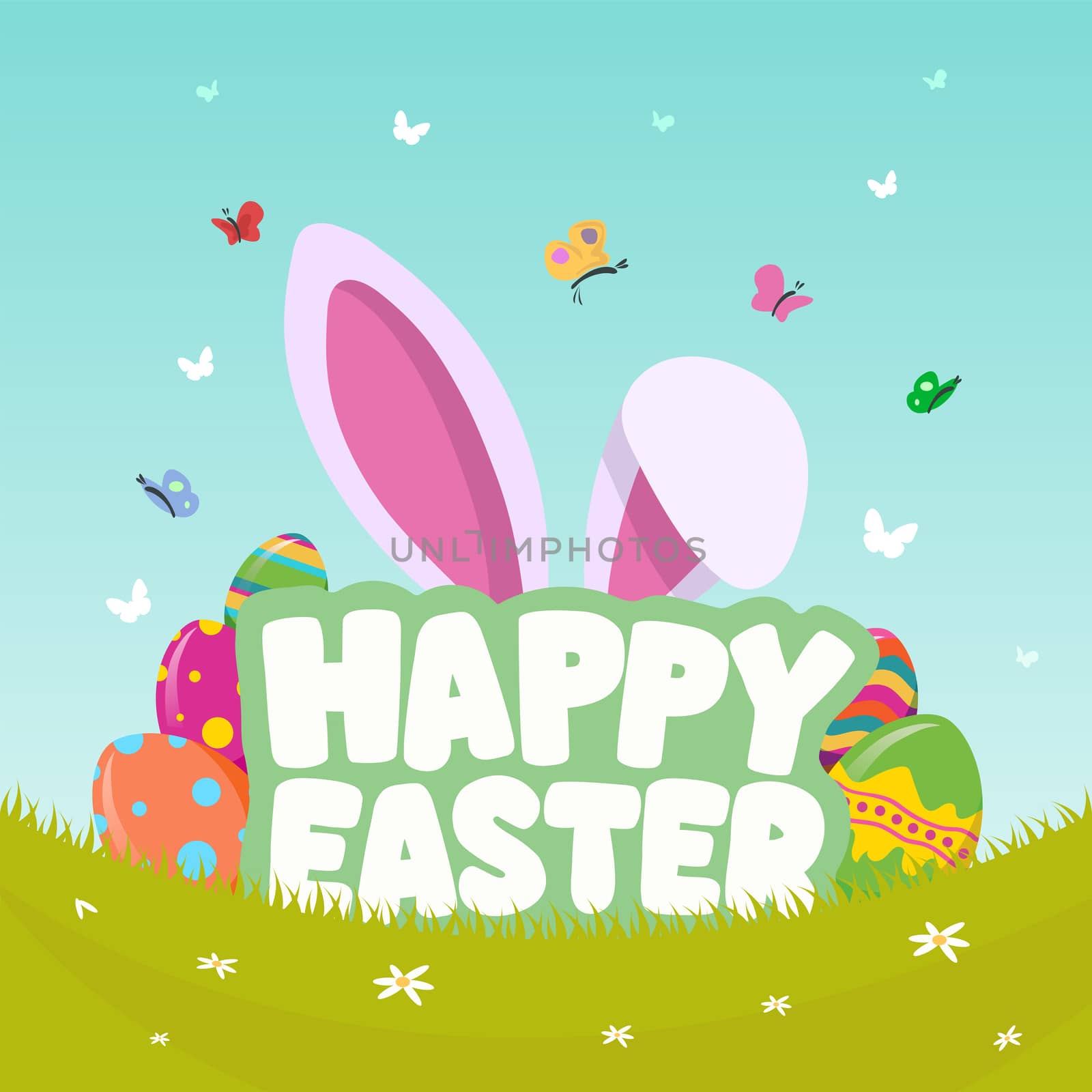 Digitally generated Happy Easter greeting vector
