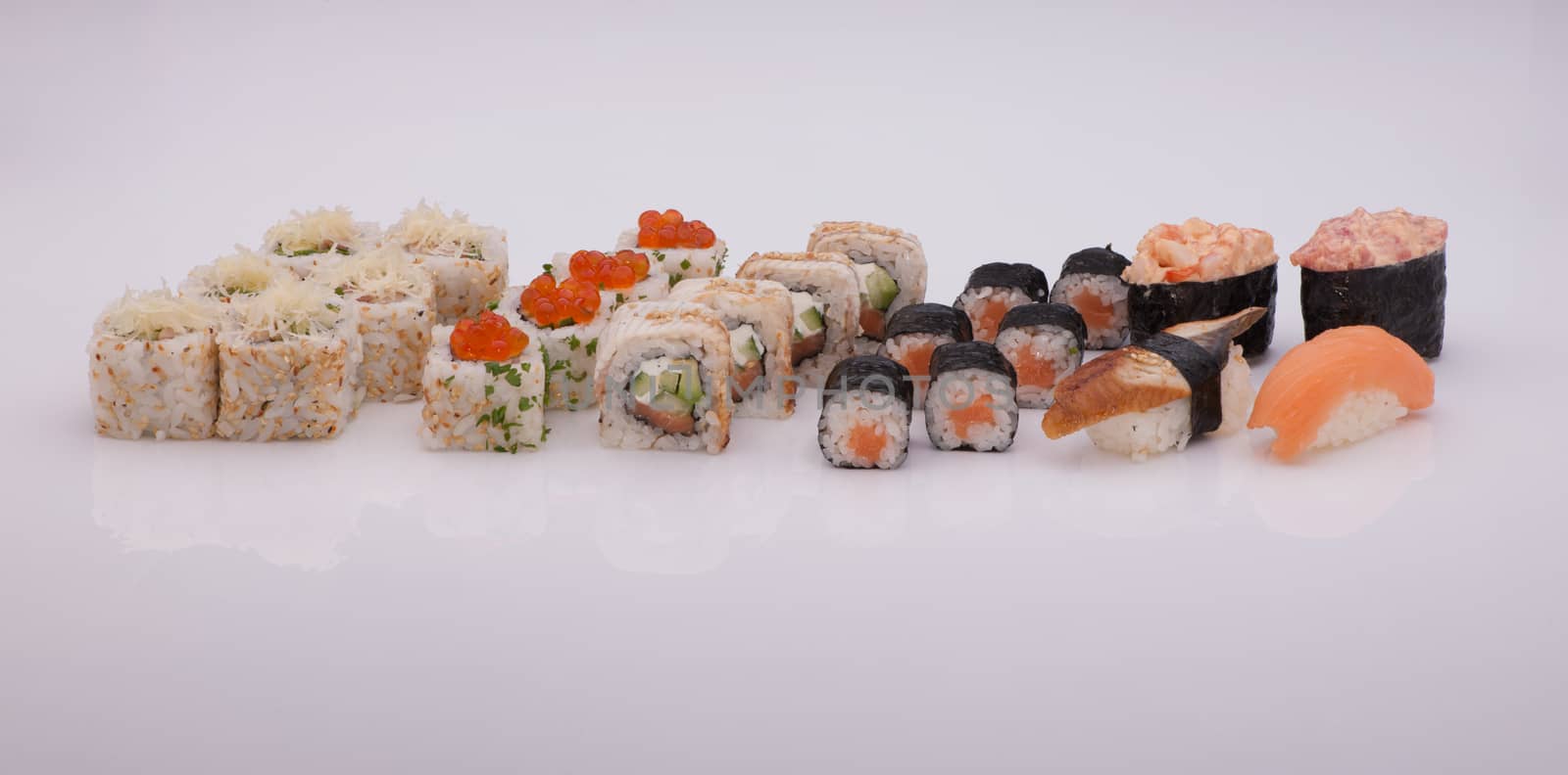 Sushi on a white background by A_Karim