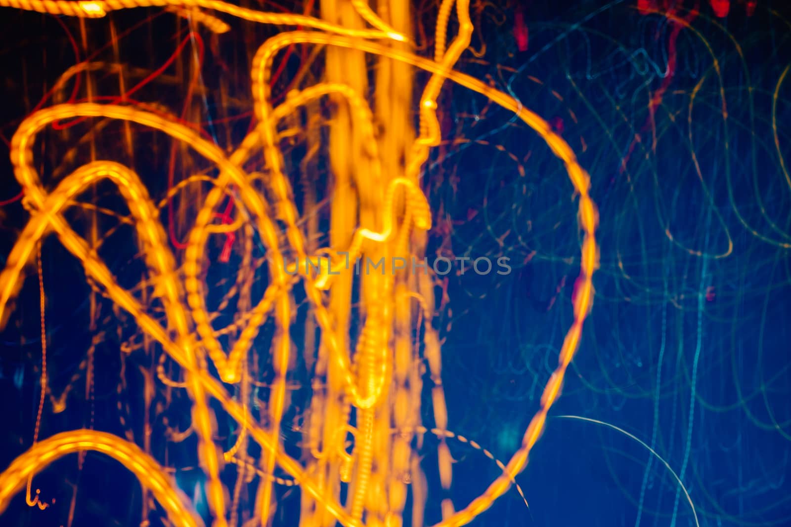 Abstract light traffic motion at night, long exposure photography