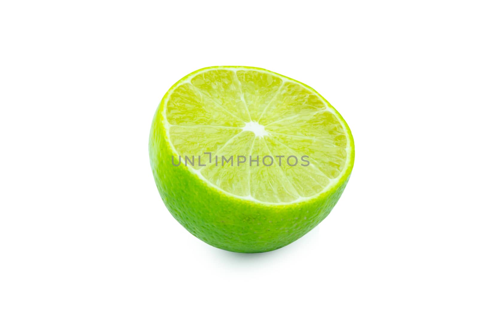 Lime with slices half isolated on white background. Green citrus fruit. with clipping path