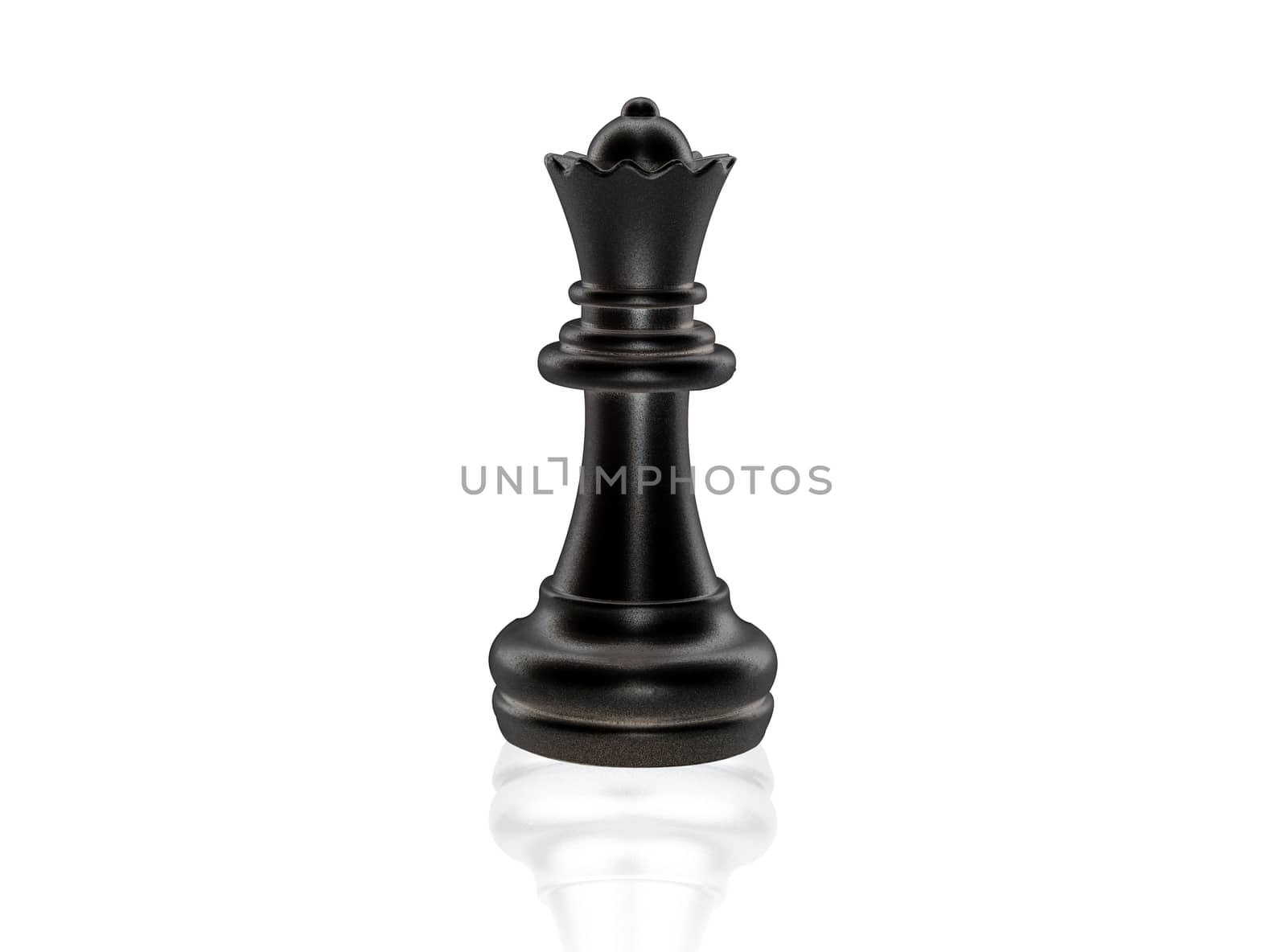 The black Queen Chess pieces battle isolated on white background with clipping path