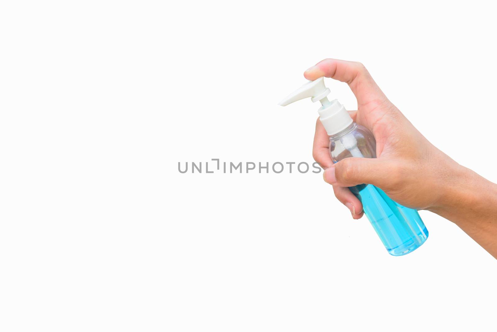 Use sanitizer gel for cleaning the hand for protect health from disease