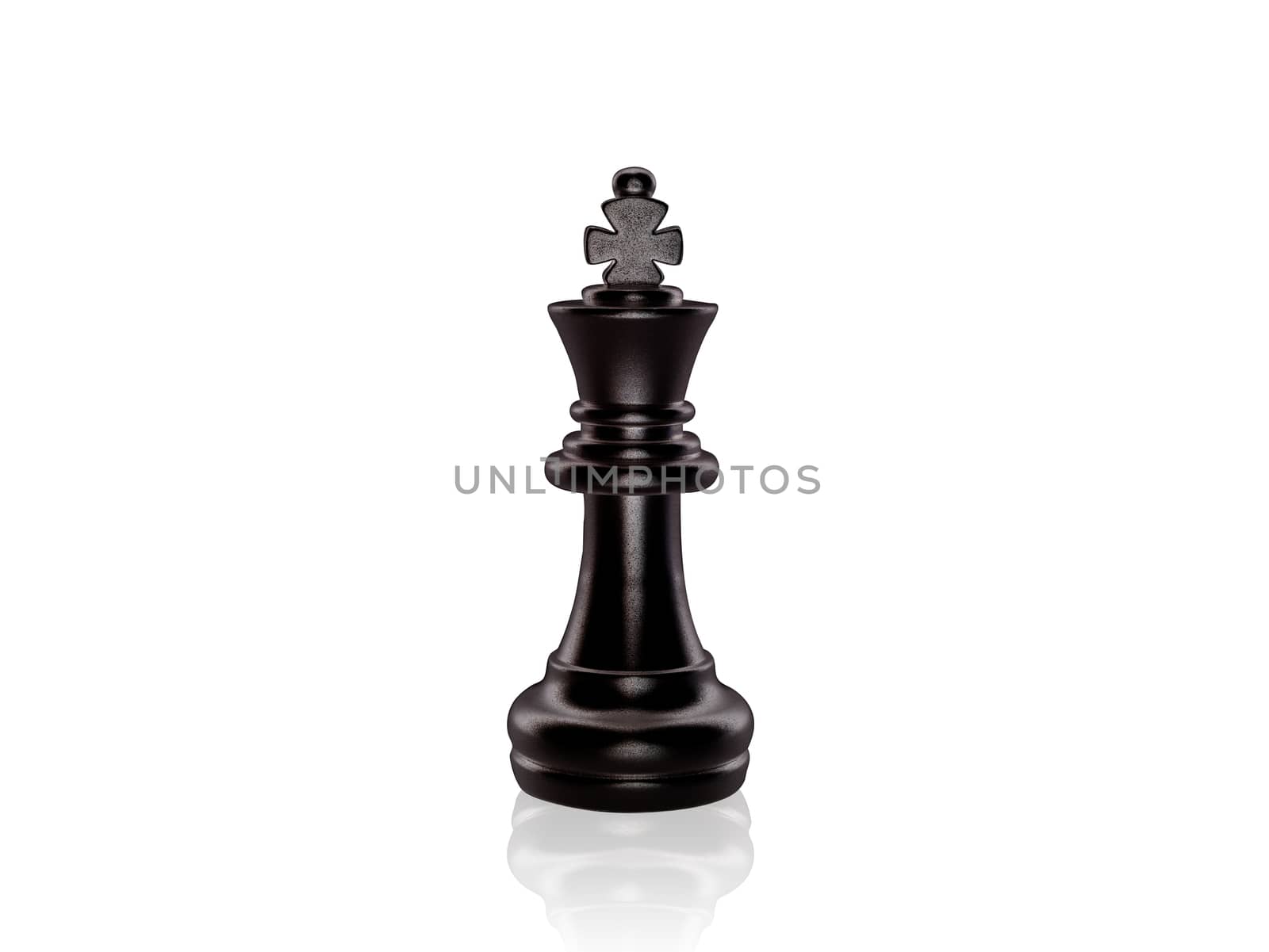 The black King Chess pieces battle isolated on white background with clipping path