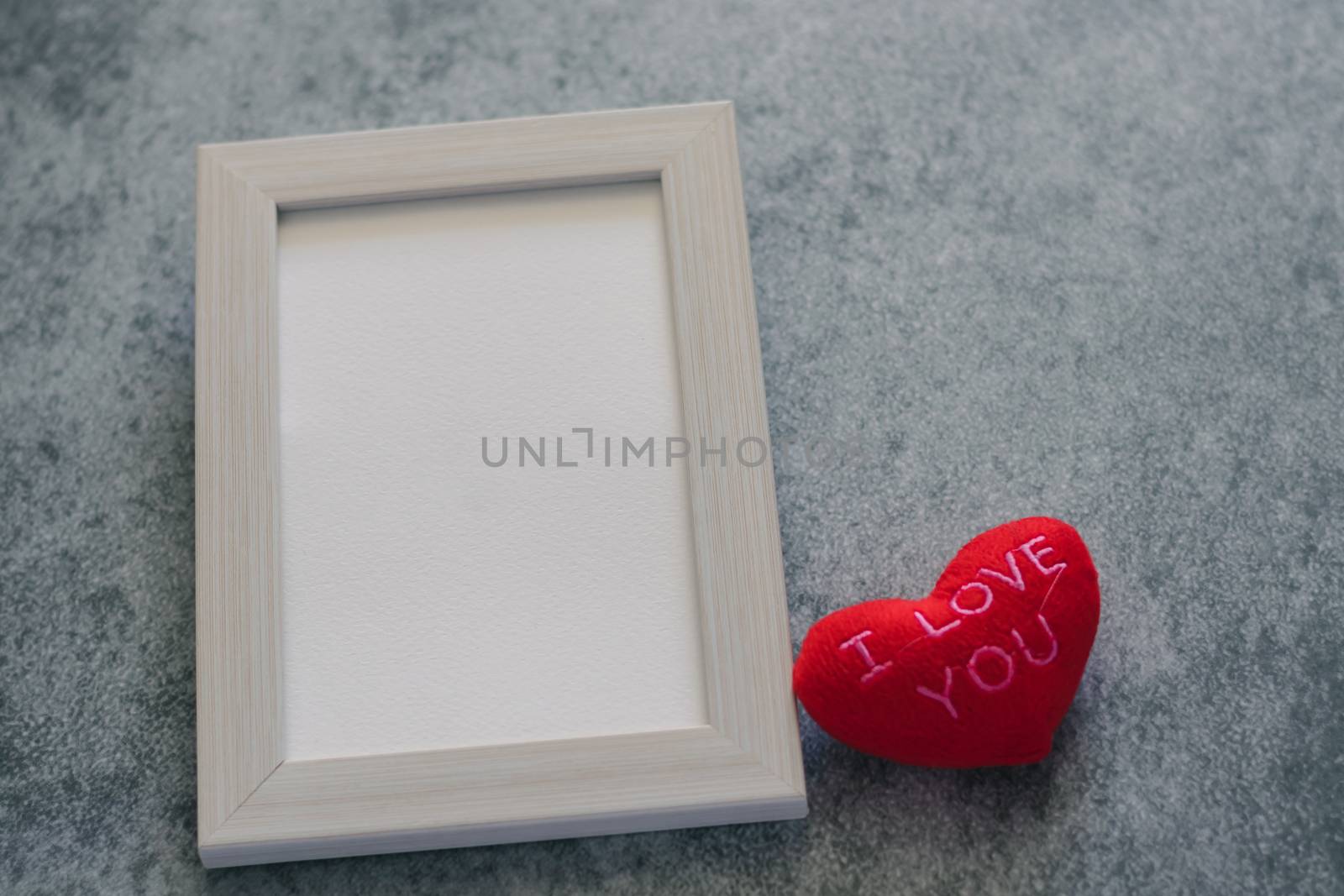 Beautiful cute lovely white pastel frame with red heart I LOVE Y by KotoAmatsukami