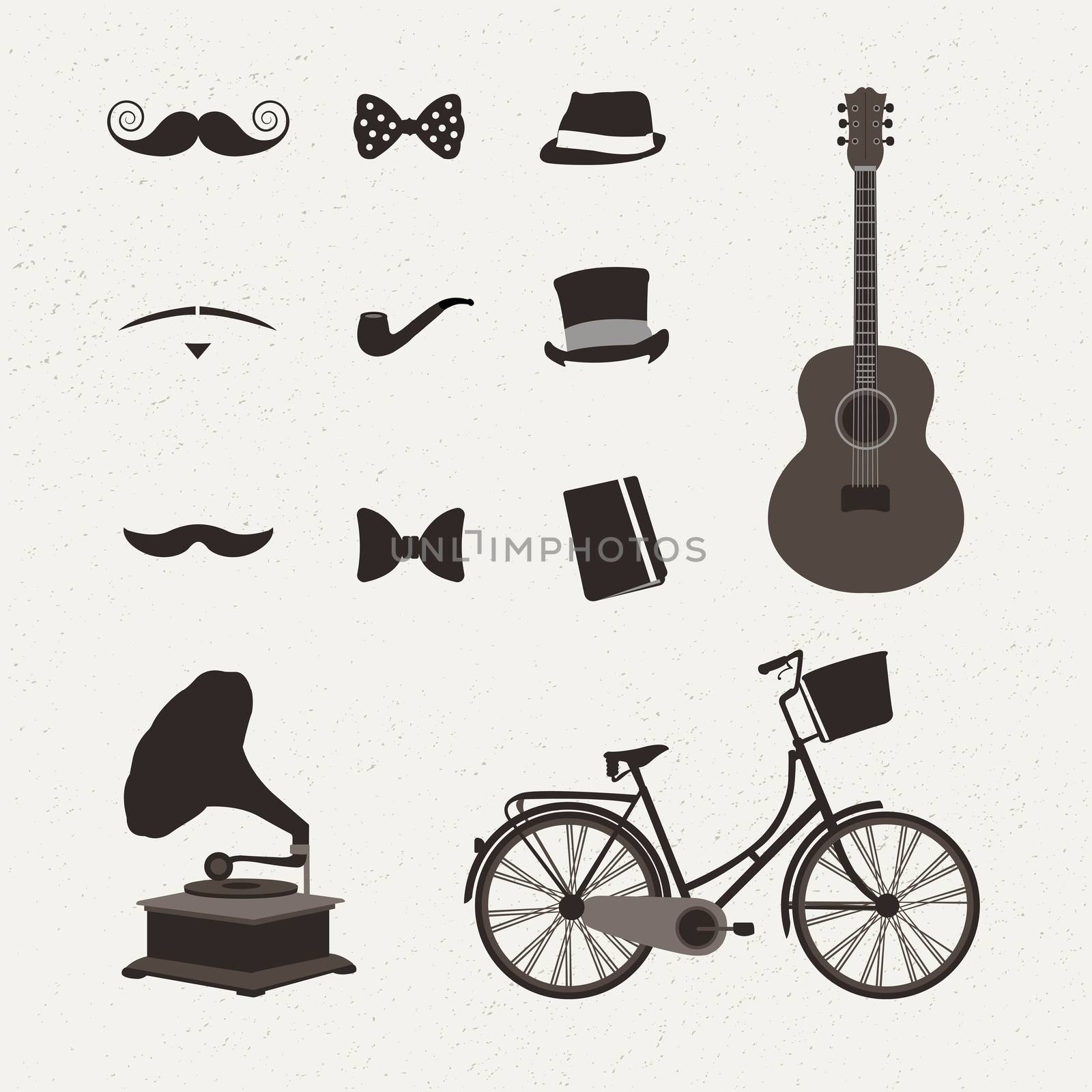 Digitally generated Vintage icon vectors