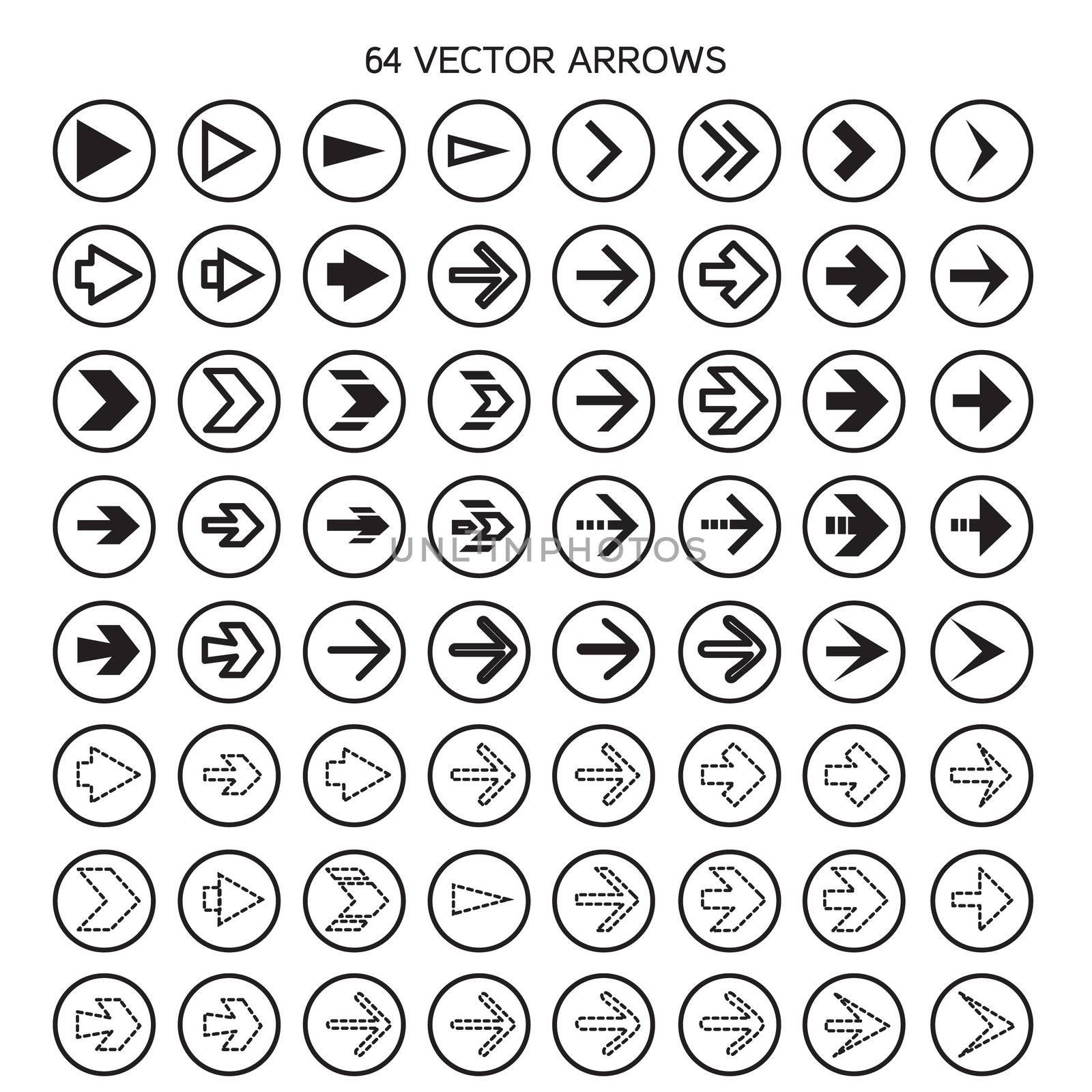Isolated arrows set, undo and previous buttons. Vector