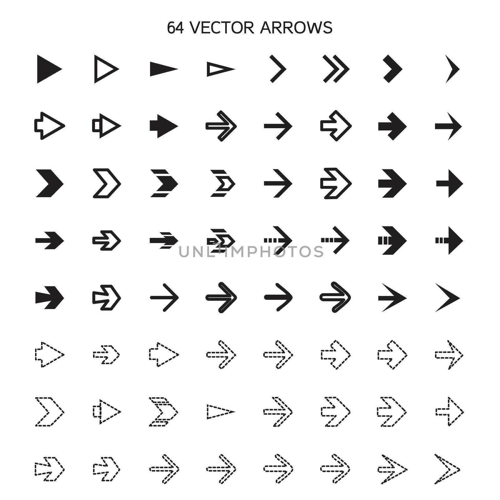 Isolated arrows set, undo and previous buttons. Vector
