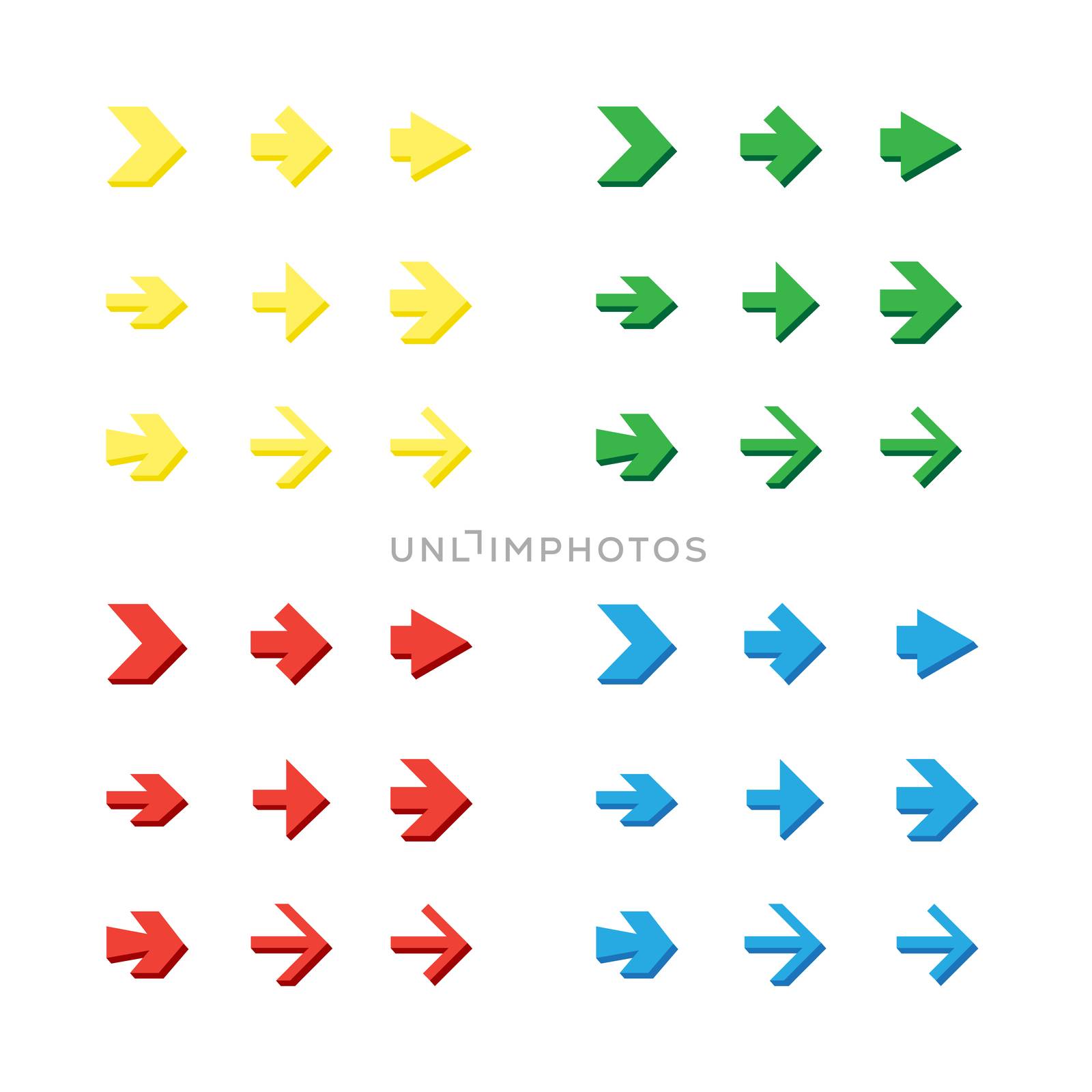 Isolated arrows set, undo and previous buttons. Vector