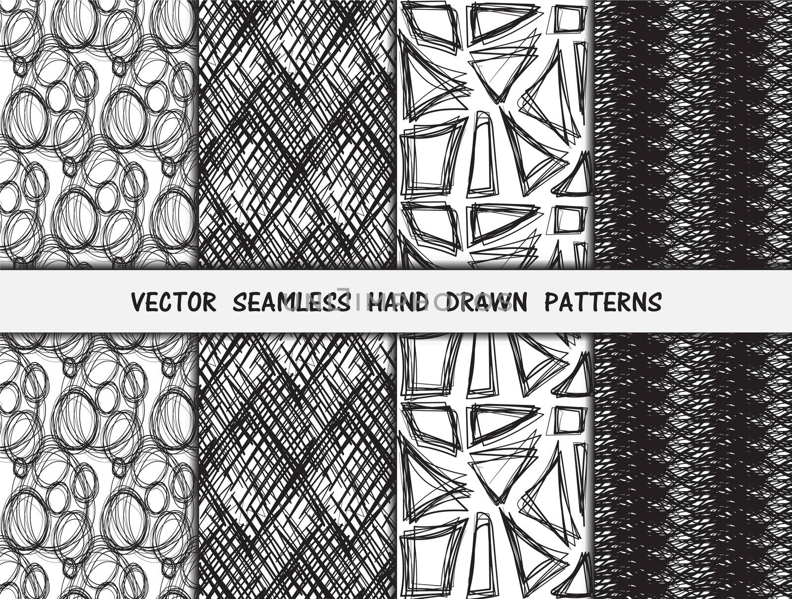 Hand drawn seamless patterns set by barsrsind