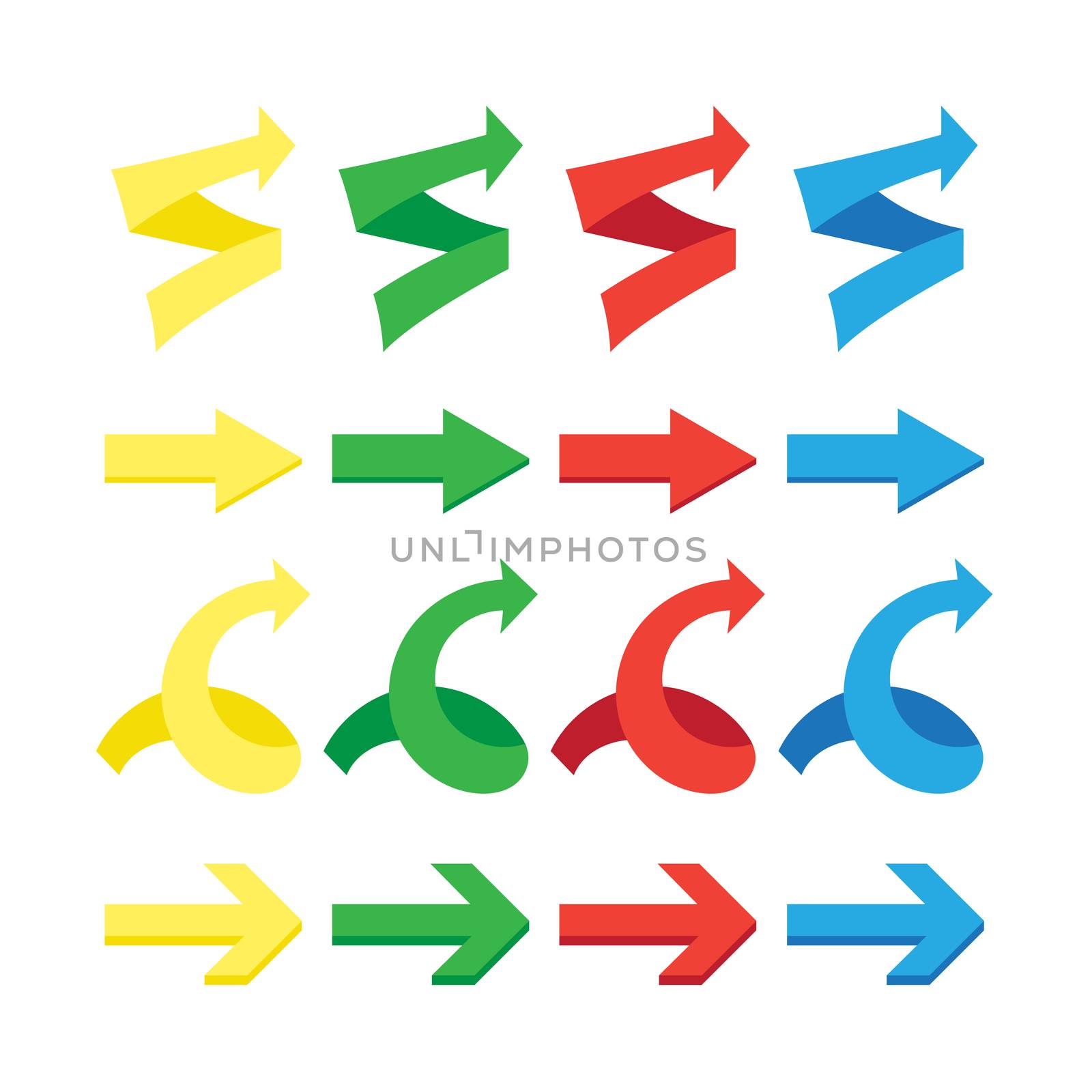 Isolated arrows set, undo and previous buttons. Vector