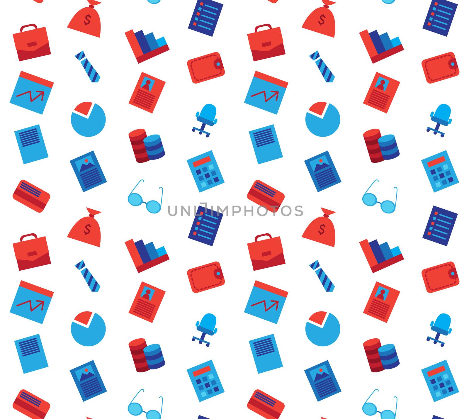 Business icons seamless pattern. Office and document symbols. Vector