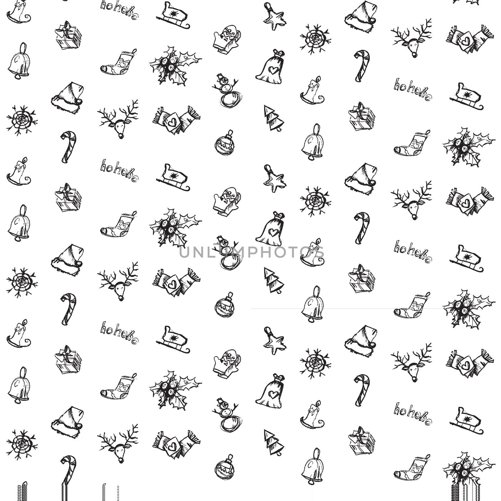 Merry Christmas seamless pattern. Happy new year ornament. Winter holiday background. Vector