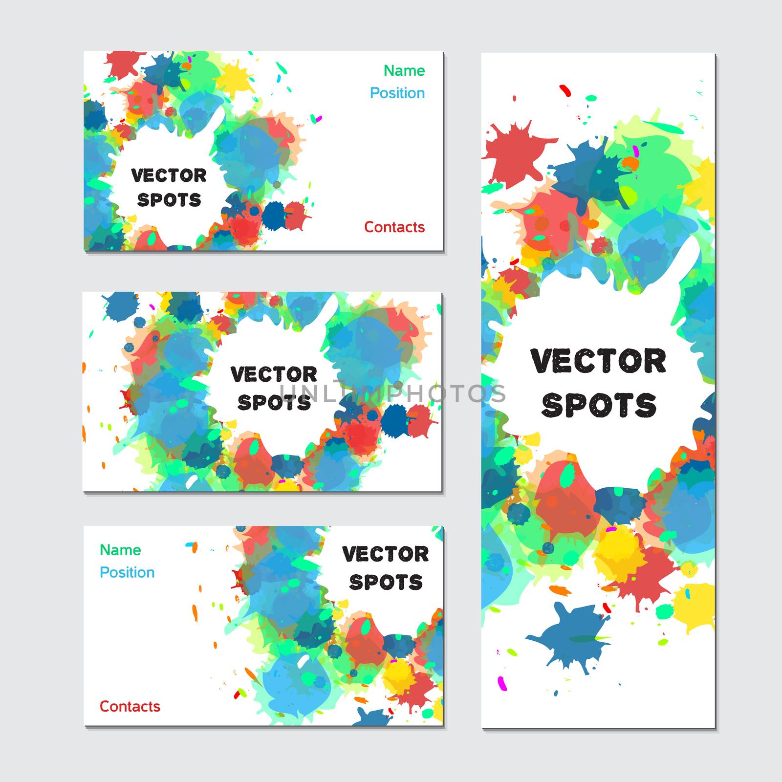 Art business card for creative, art and design company. Vector