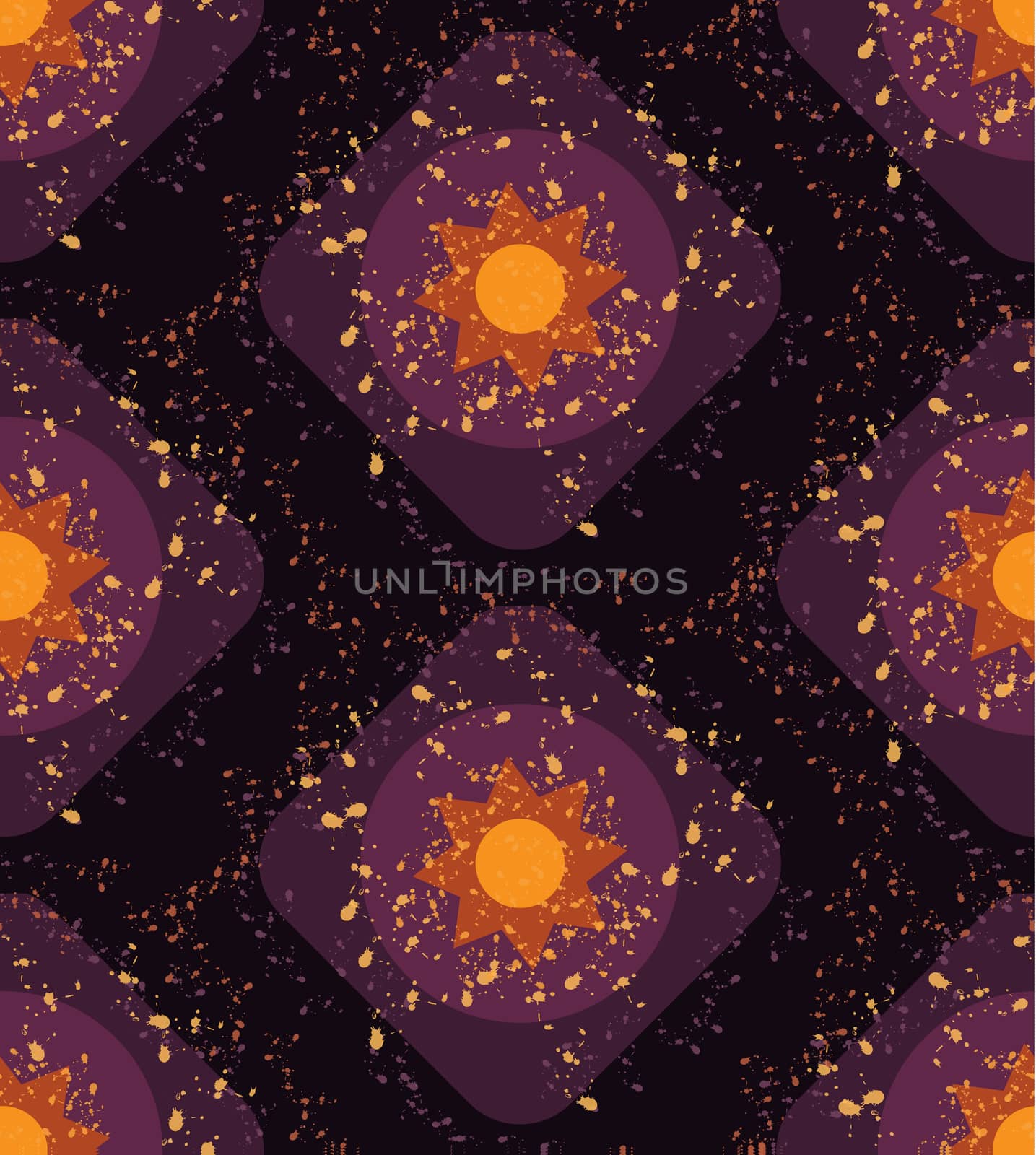 Grunge colorful halloween geometric seamless pattern. Vector