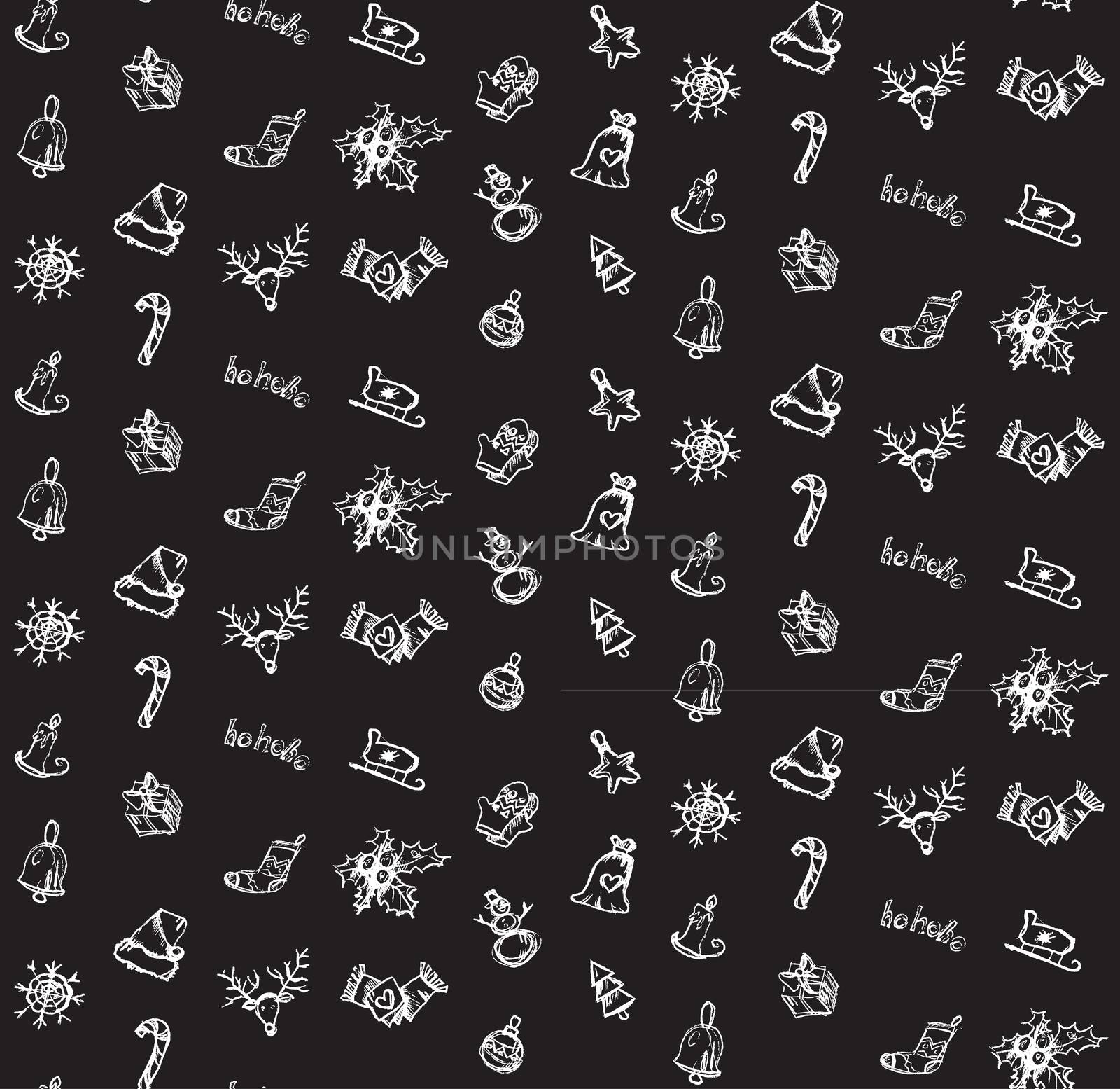Merry Christmas seamless pattern. Happy new year ornament. Winter holiday background. Vector