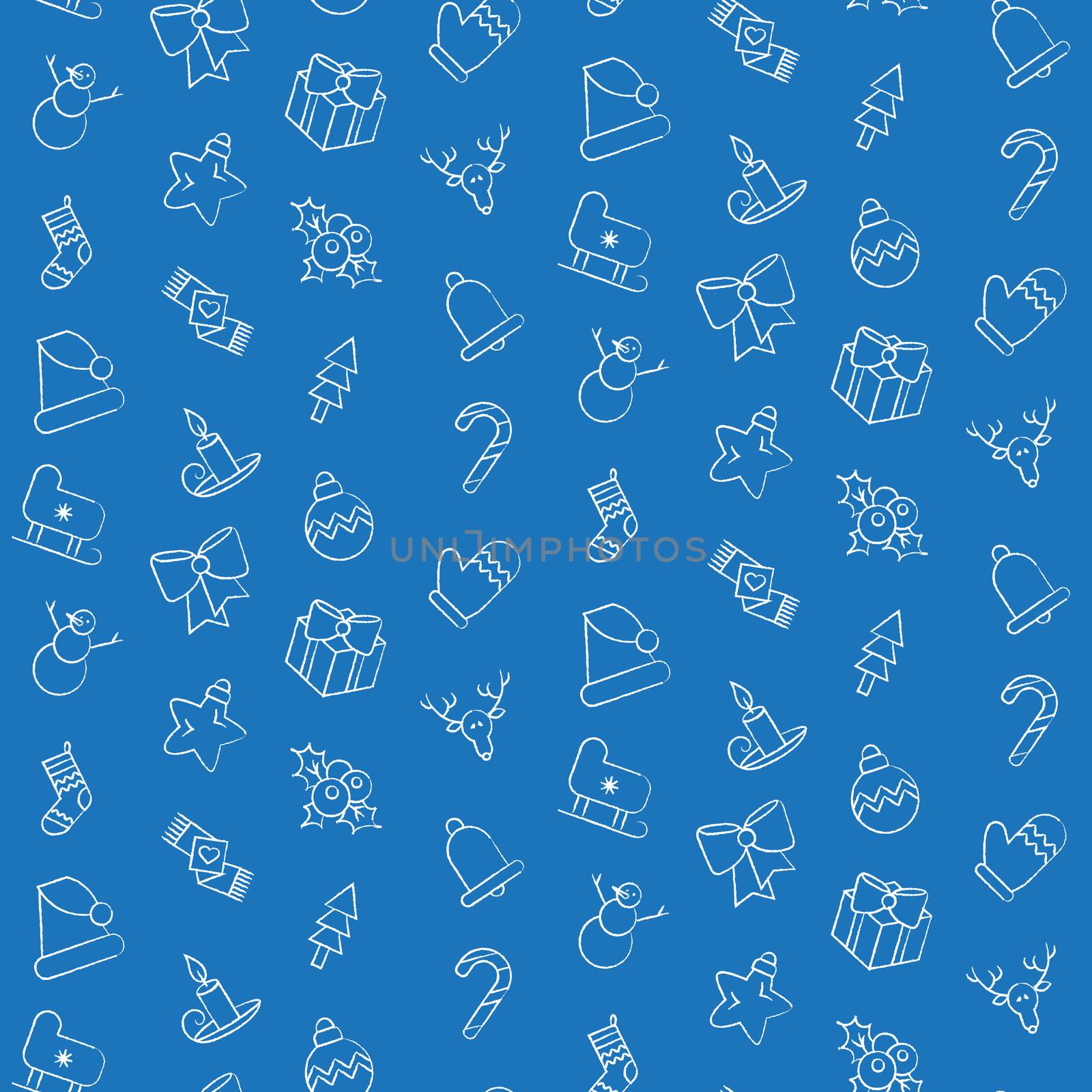Merry Christmas seamless pattern. Happy new year ornament. Winter holiday background. Vector