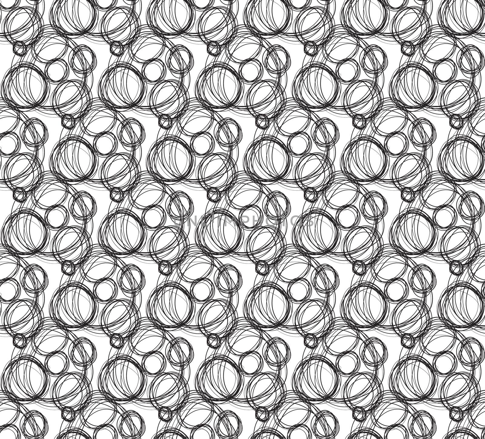 Hand drawn seamless pattern, scribble style. Vector