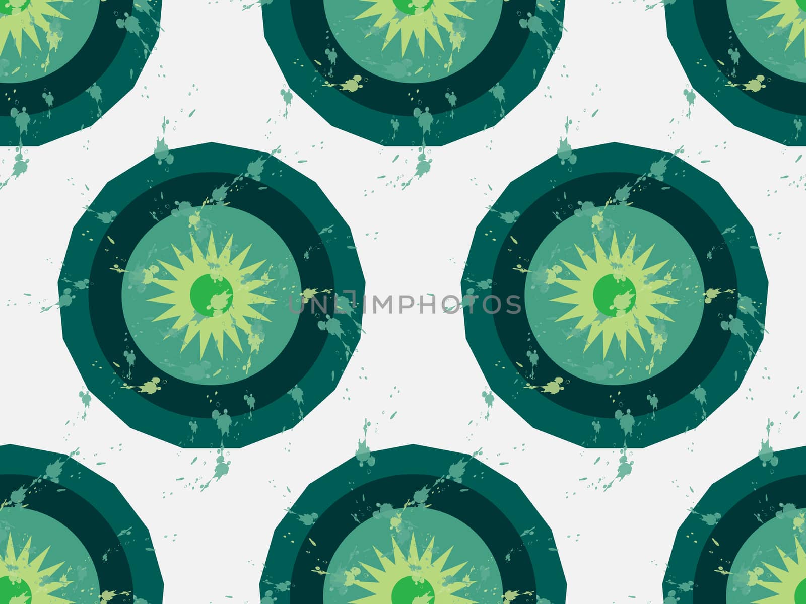 Grunge colorful holiday abstract geometric seamless pattern with stars. Vector