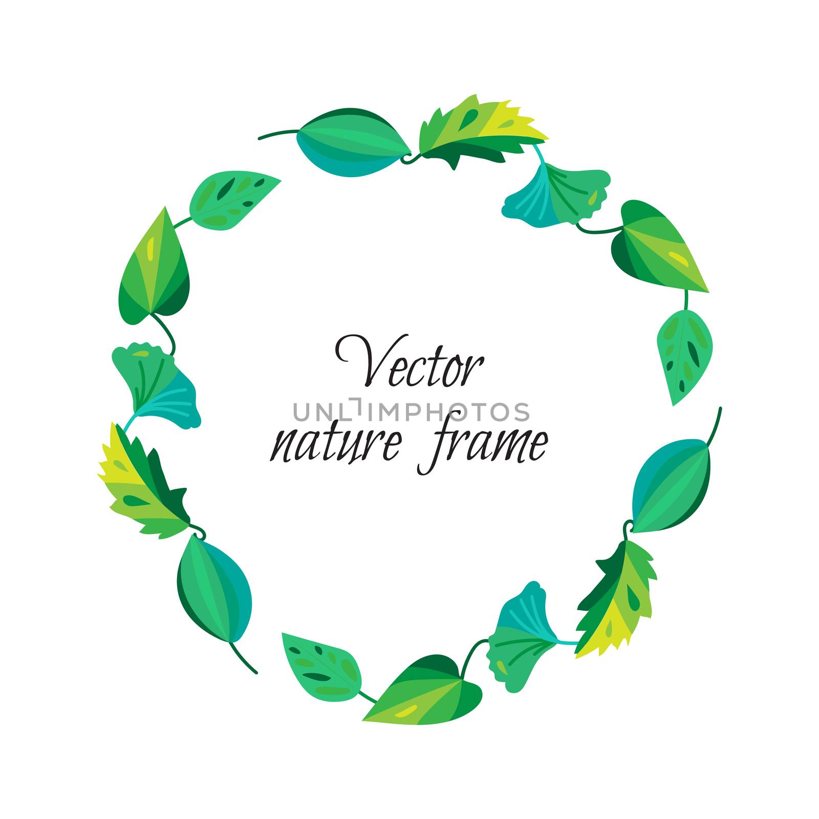 Vintage frame of leaves. Ecology and nature wreath. Vector