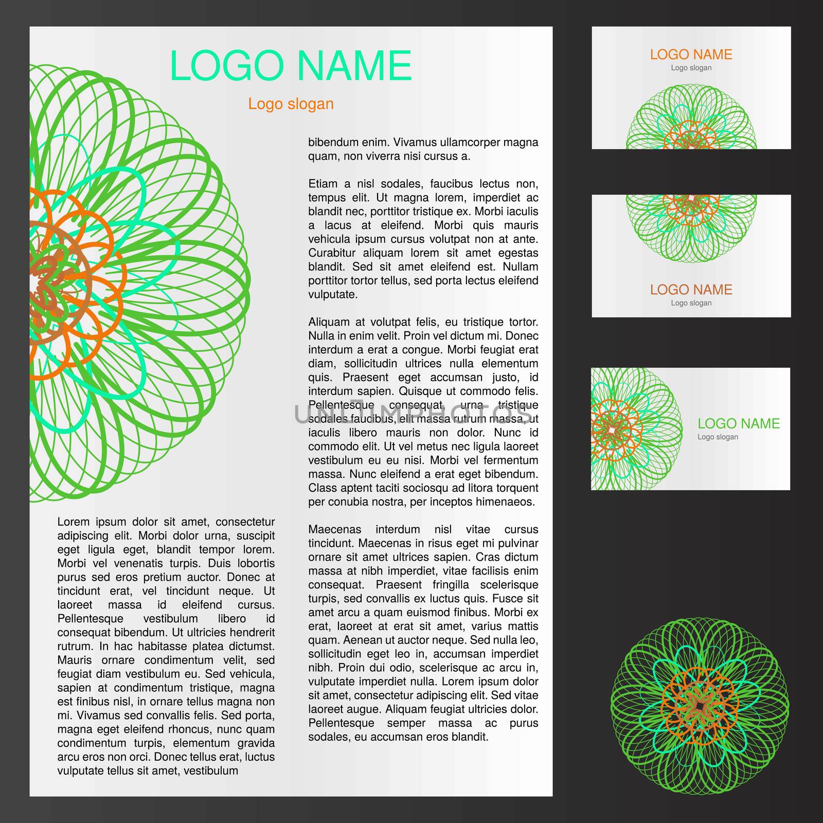 Logo template for flyer and business card, branding. Vector