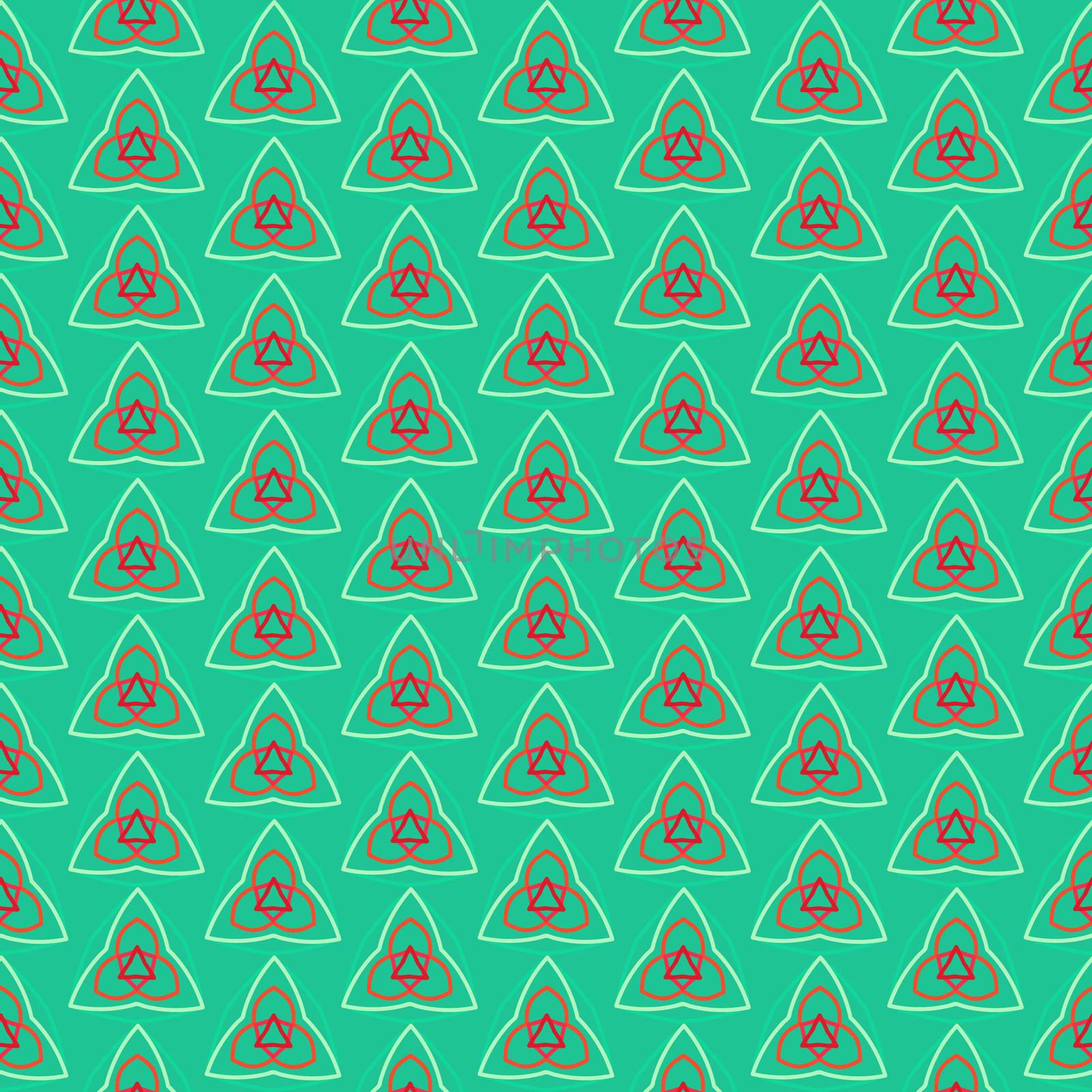 Magic green and red vector seamless pattern