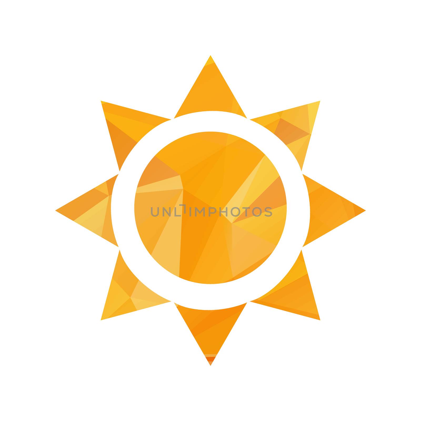 Vector triangle sun. Nature symbol, warm and light