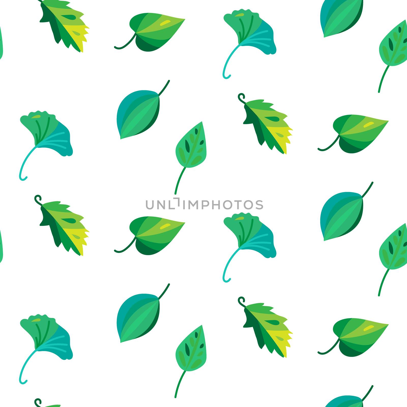 Vintage seamless pattern of leaves. Ecology and nature background. Vector