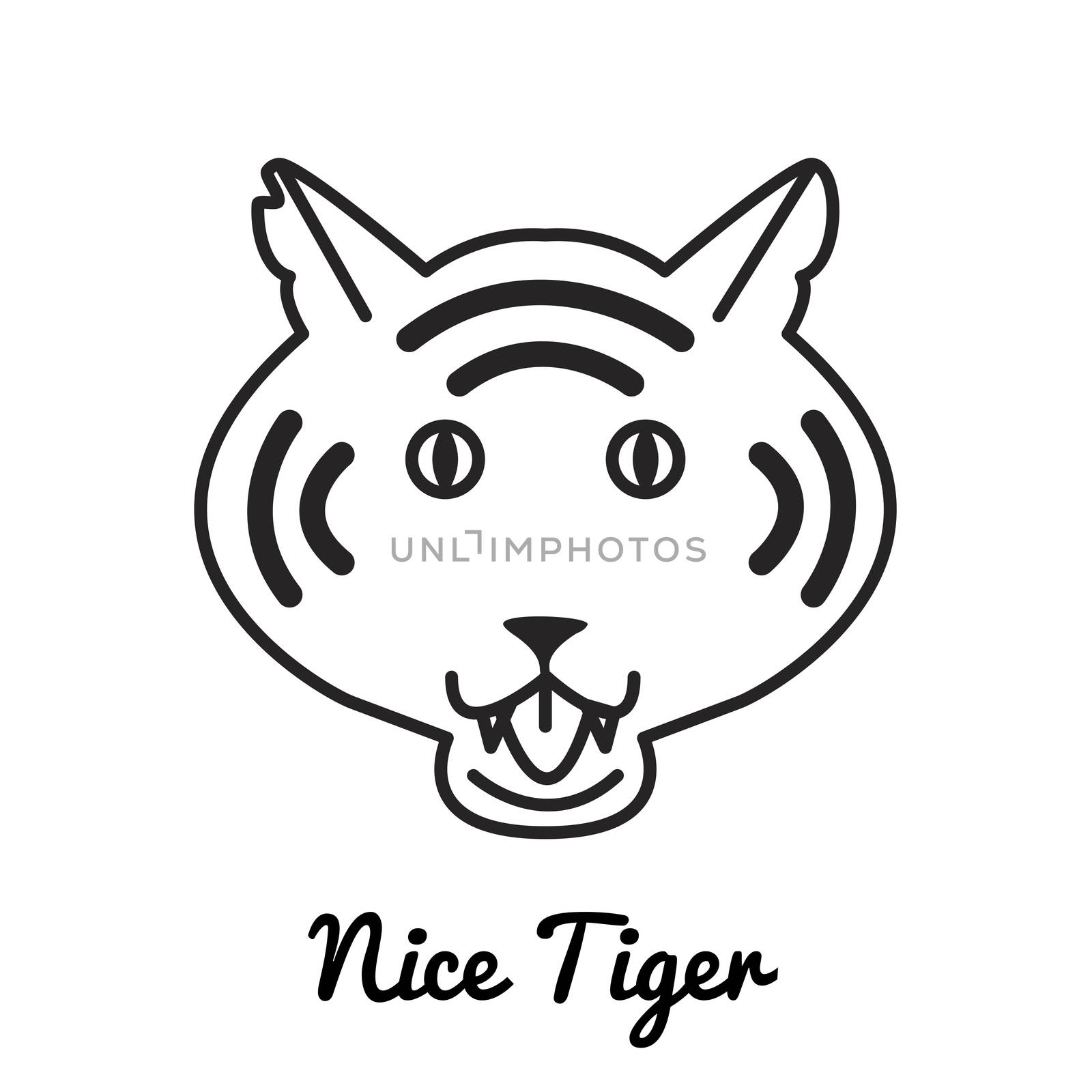 Tiger logo or icon, color illustration, wild cat. Vector