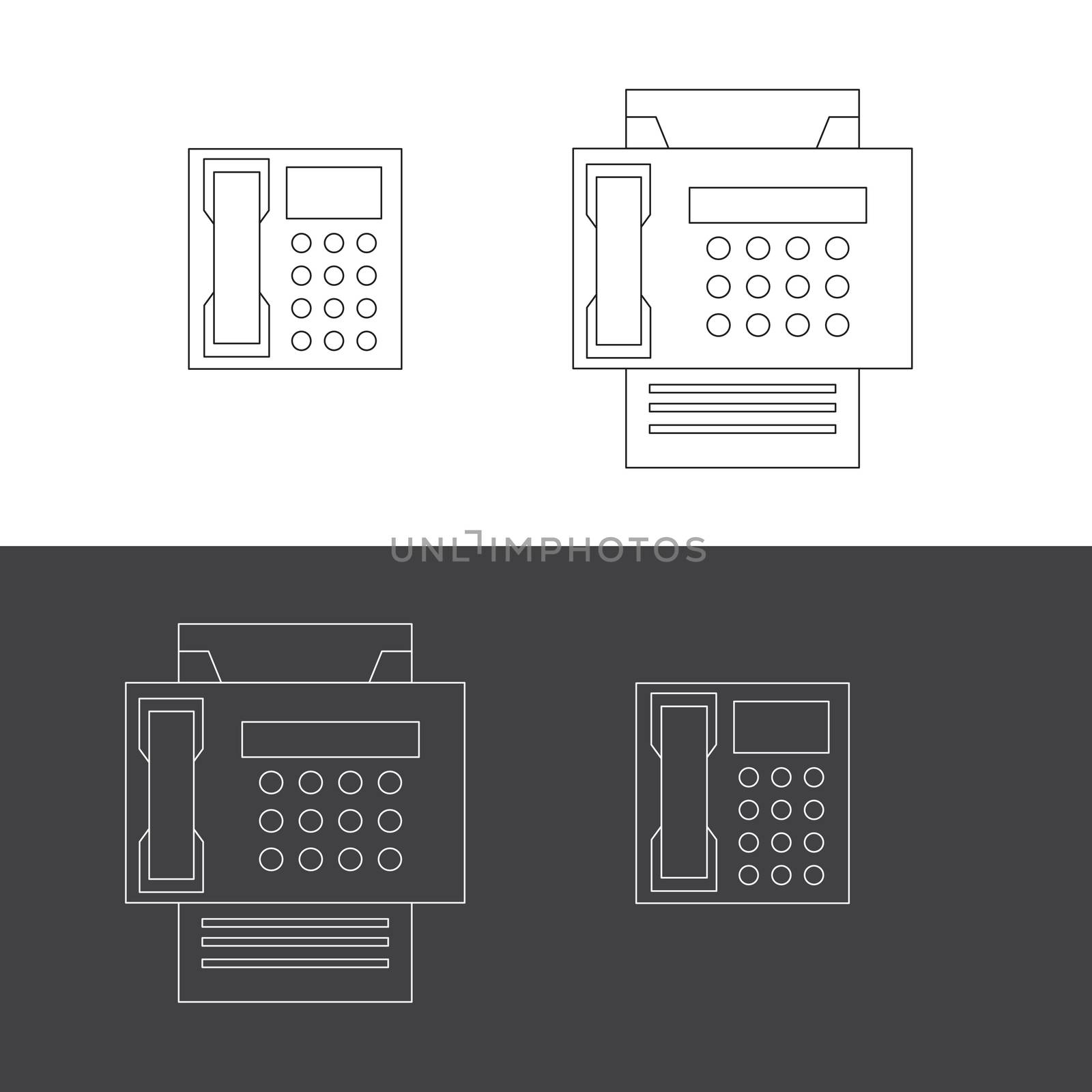 Telephone and fax vector icons in eps