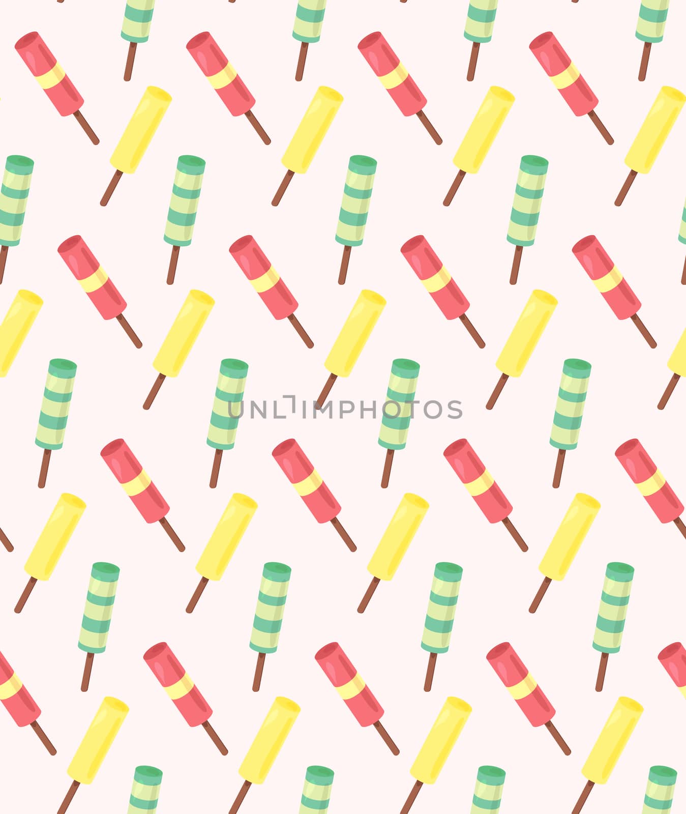 Vector seamless pattern from ice-creams with three color themes