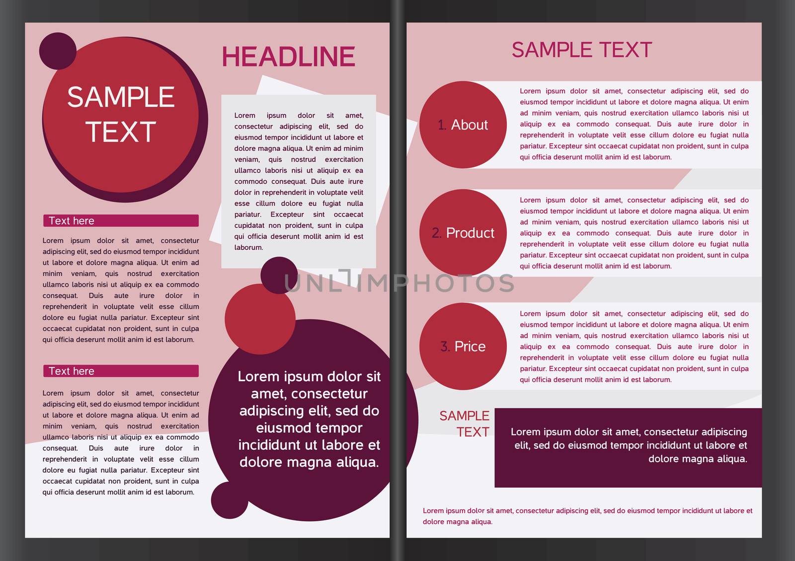 Brochure design template. Flyer with headline. Vector